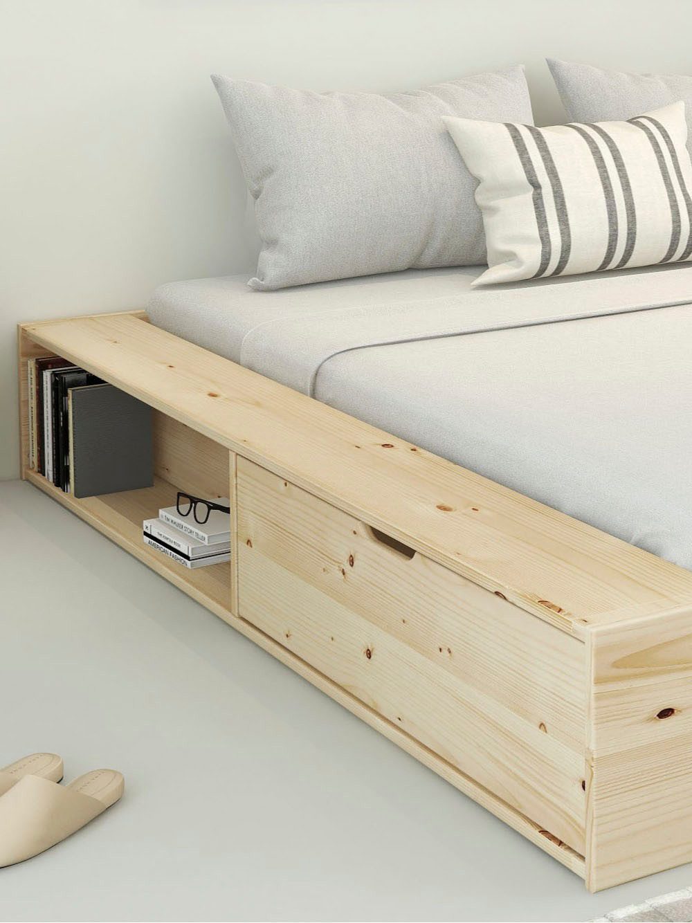 Home affaire Massief houten ledikant Erno, OTTOs keuze, BESTSELLER, opbergbank futonbed, 275KG belastbaar