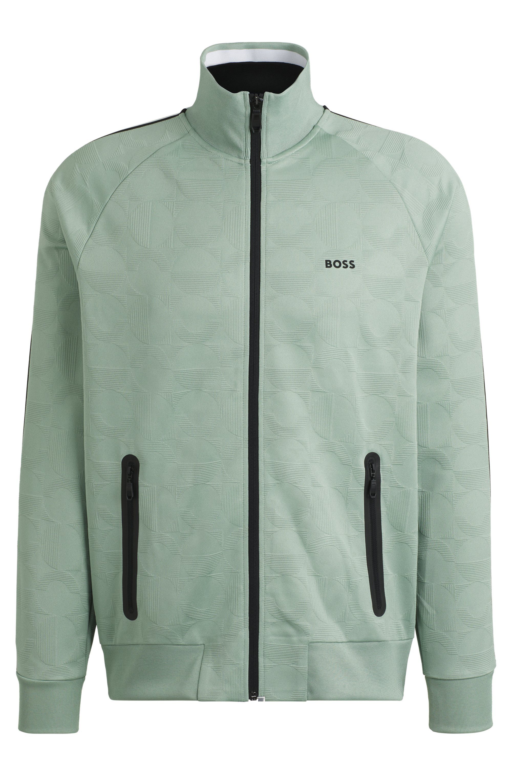 BOSS GREEN Sweatvest Skarley Strip met een subtiel patroon