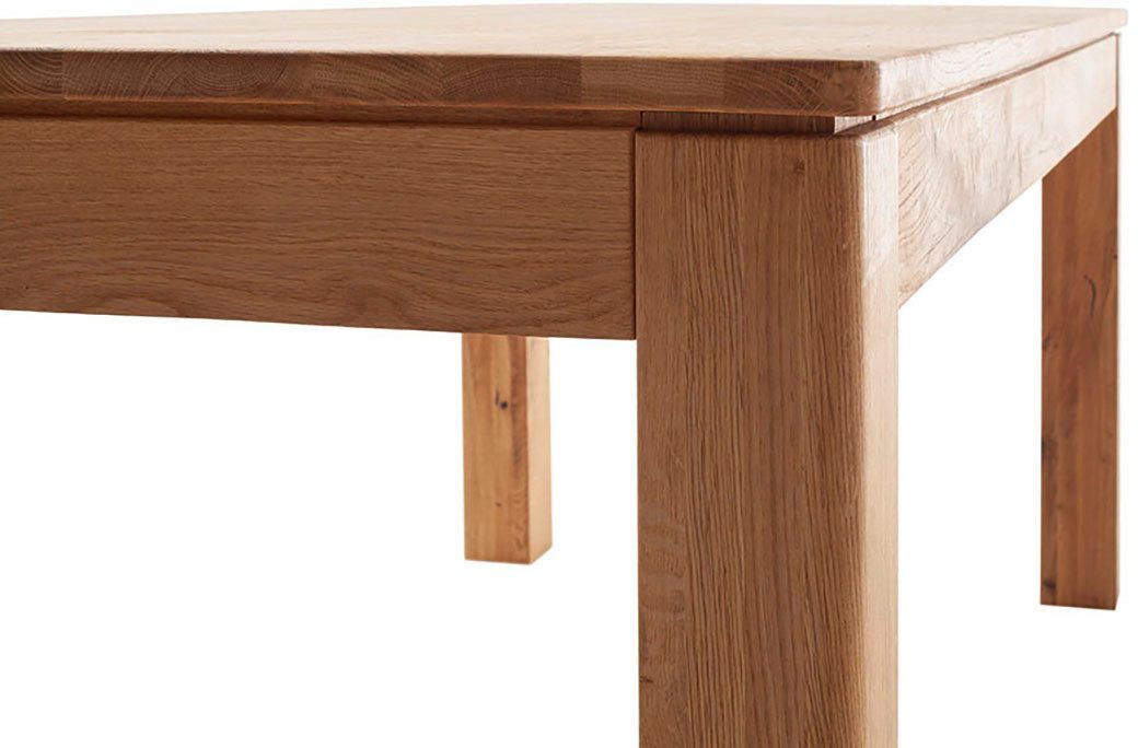 MCA furniture Eettafel ETNA 4-poot tafel Massief hout, doorlopende lamel, blokvoet 10x10 cm, tafelblad 2,5 cm