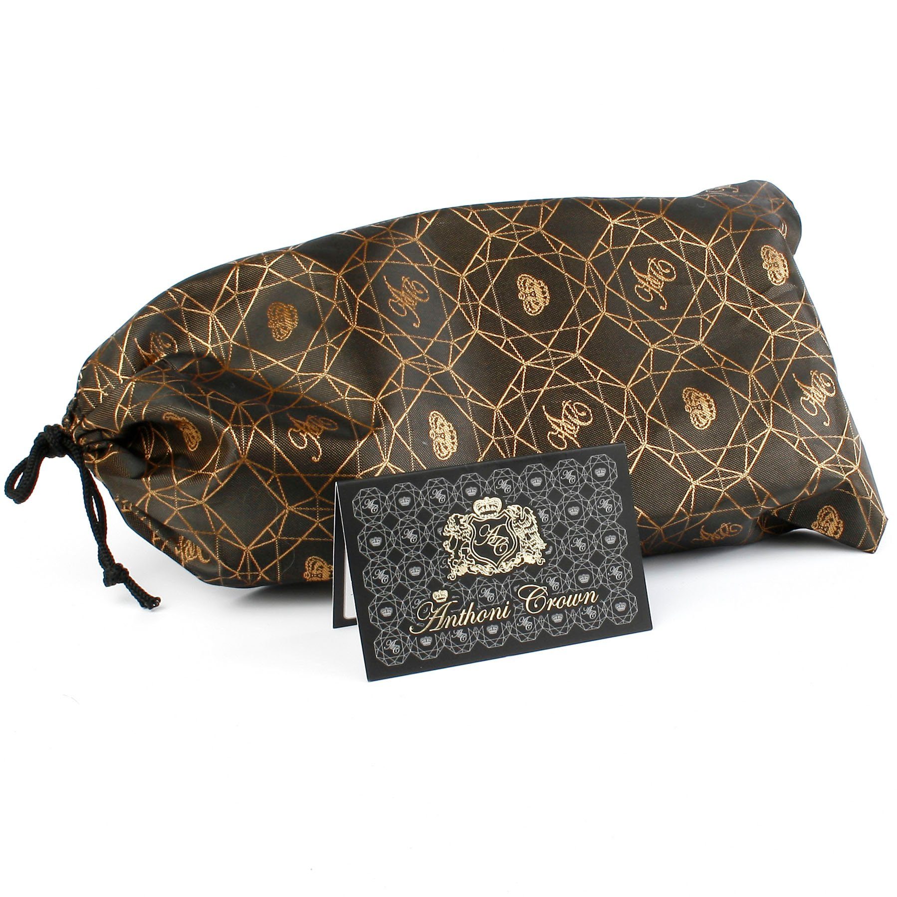 Anthoni Crown Leren riem met goudkleurige koppelgesp