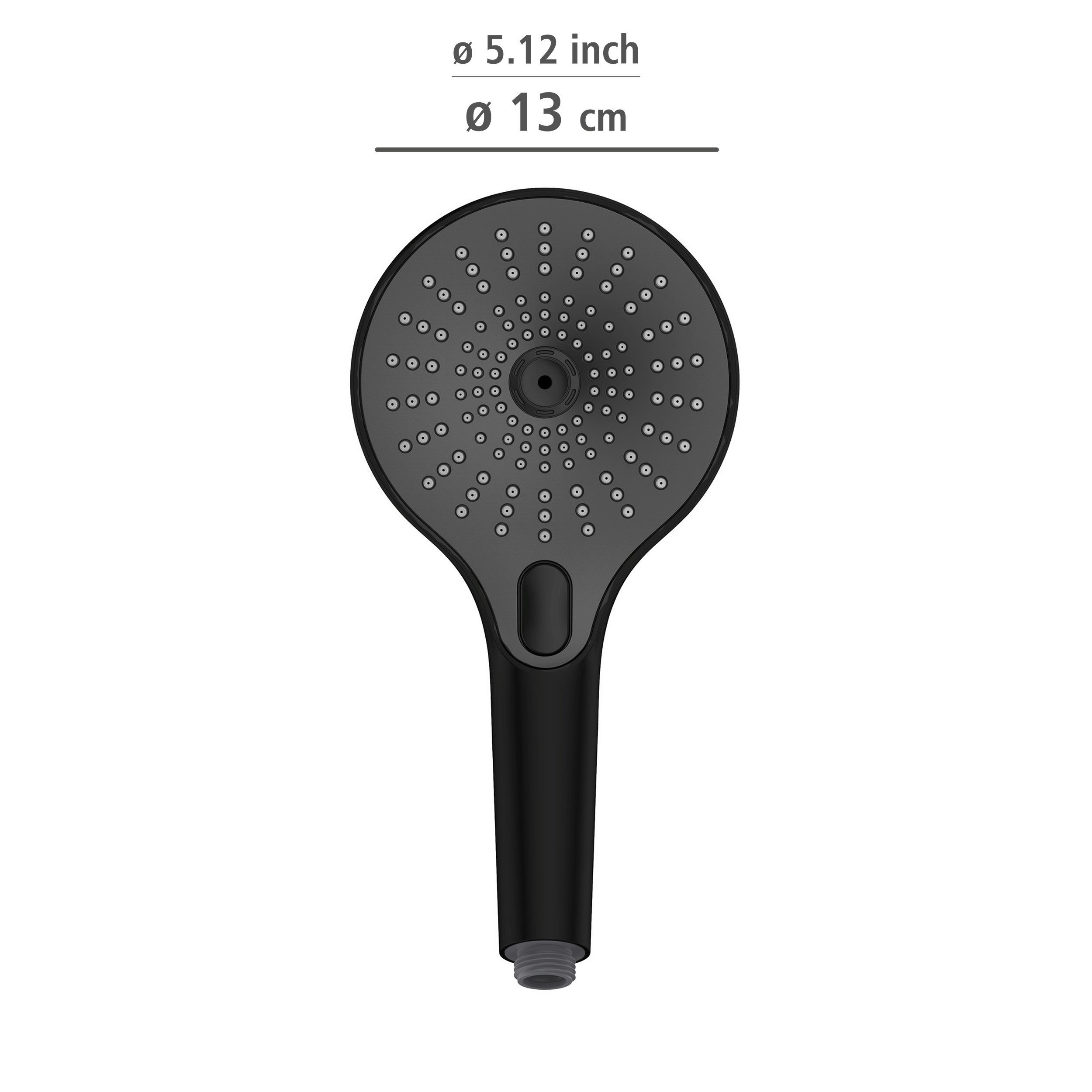 WENKO Handsproeier Ultimate Shower Zwart/grijs, Ø 13 cm (1-delig)