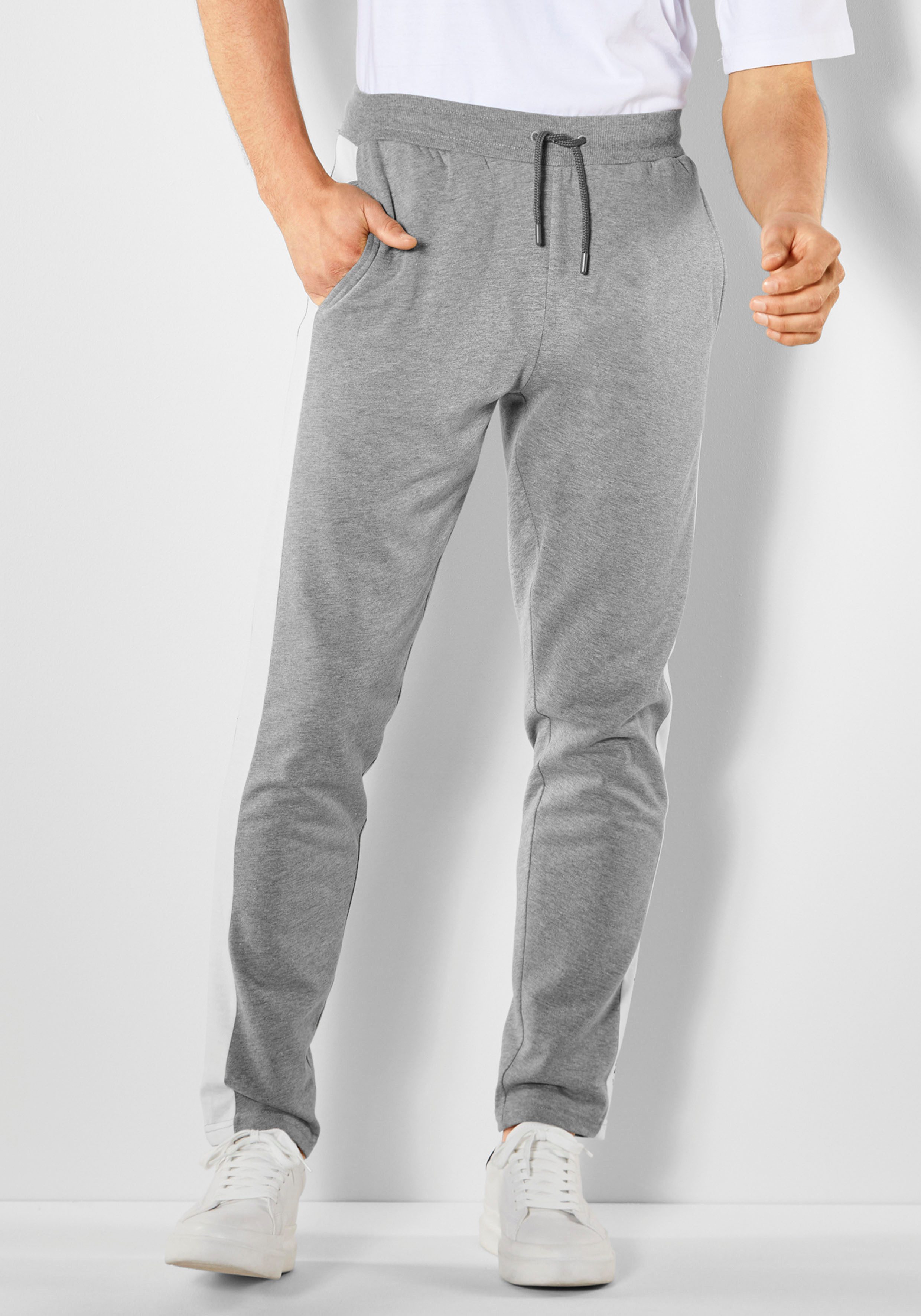 H.I.S Sweatbroek Joggingbroek met zijstreep en logo-print