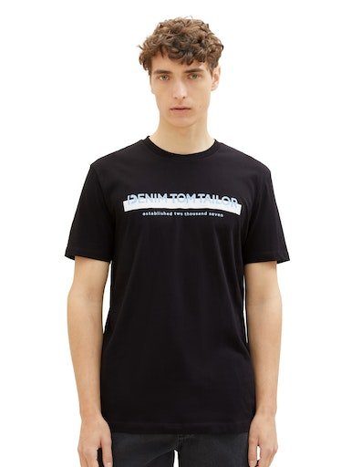 Tom Tailor Denim T-shirt met logo-frontprint