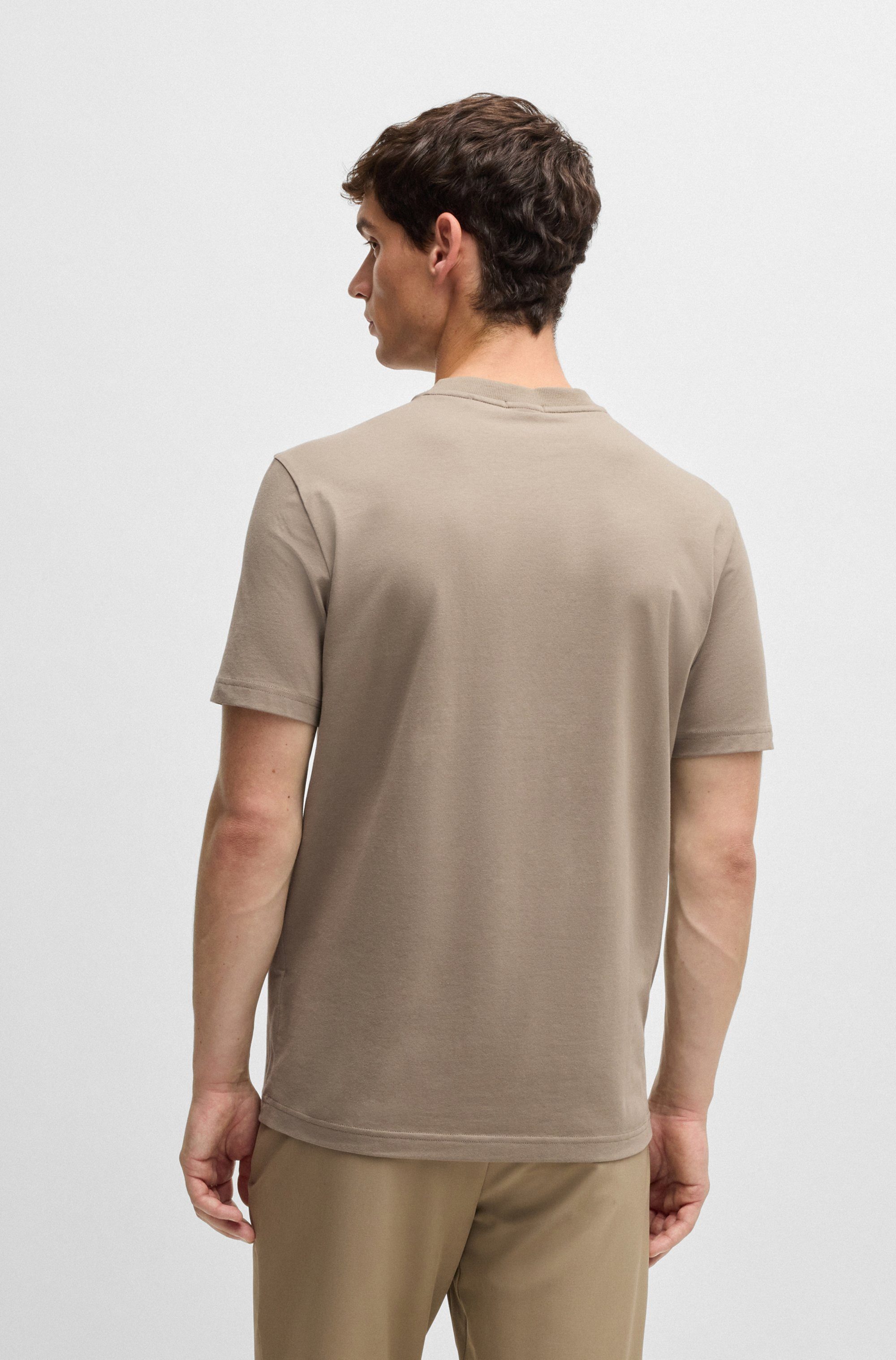 BOSS GREEN Shirt met ronde hals Thee met gegomd contrast-logo