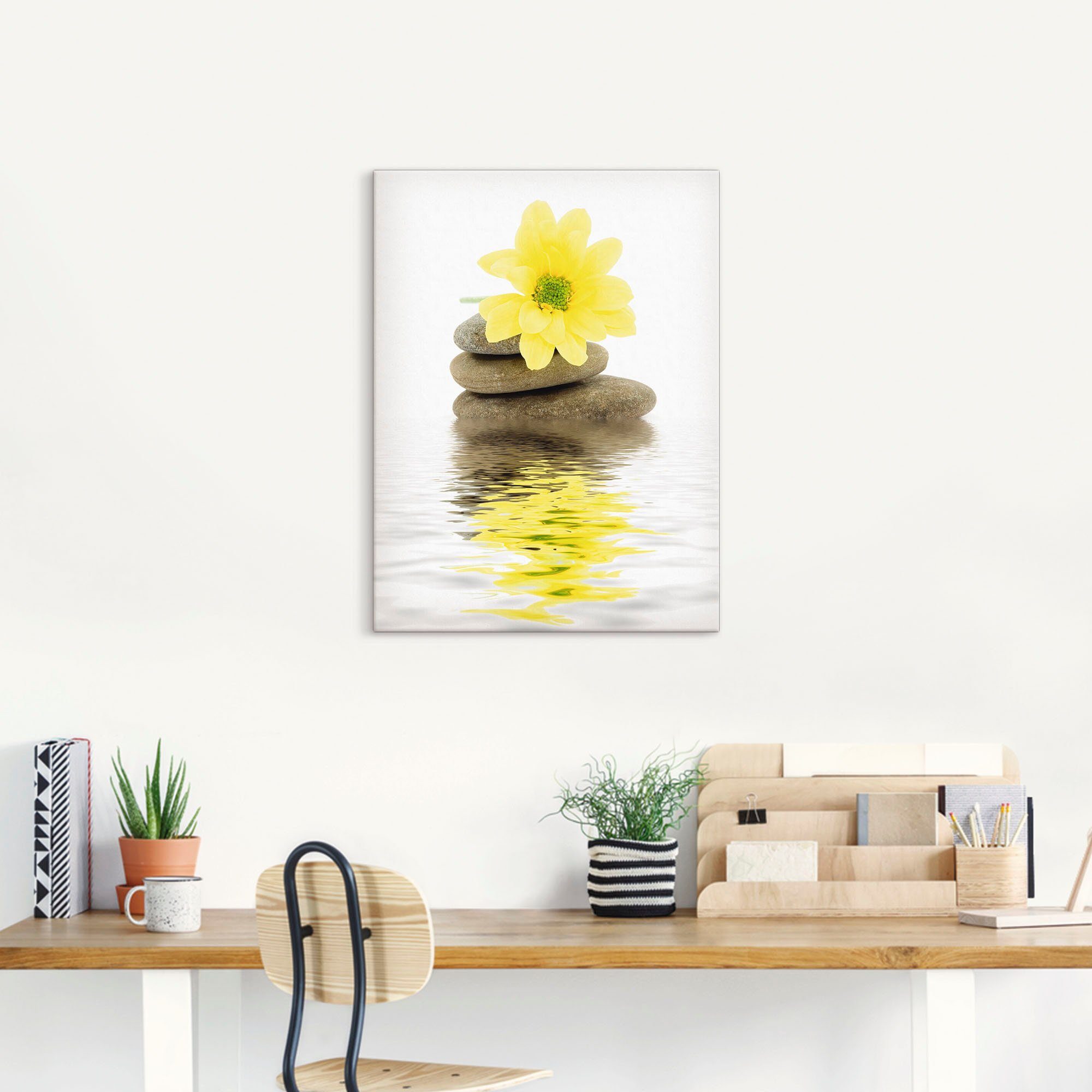 Artland Artprint Zen Spa stenen met bloemen II als artprint van aluminium, artprint voor buiten, artprint op linnen, poster in verschillende maten. maten