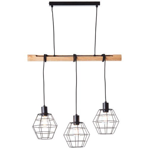 Brilliant Leuchten Hanglamp OTTAWA Hanglamp 3-vlamig hout licht/zwart (1 stuk)