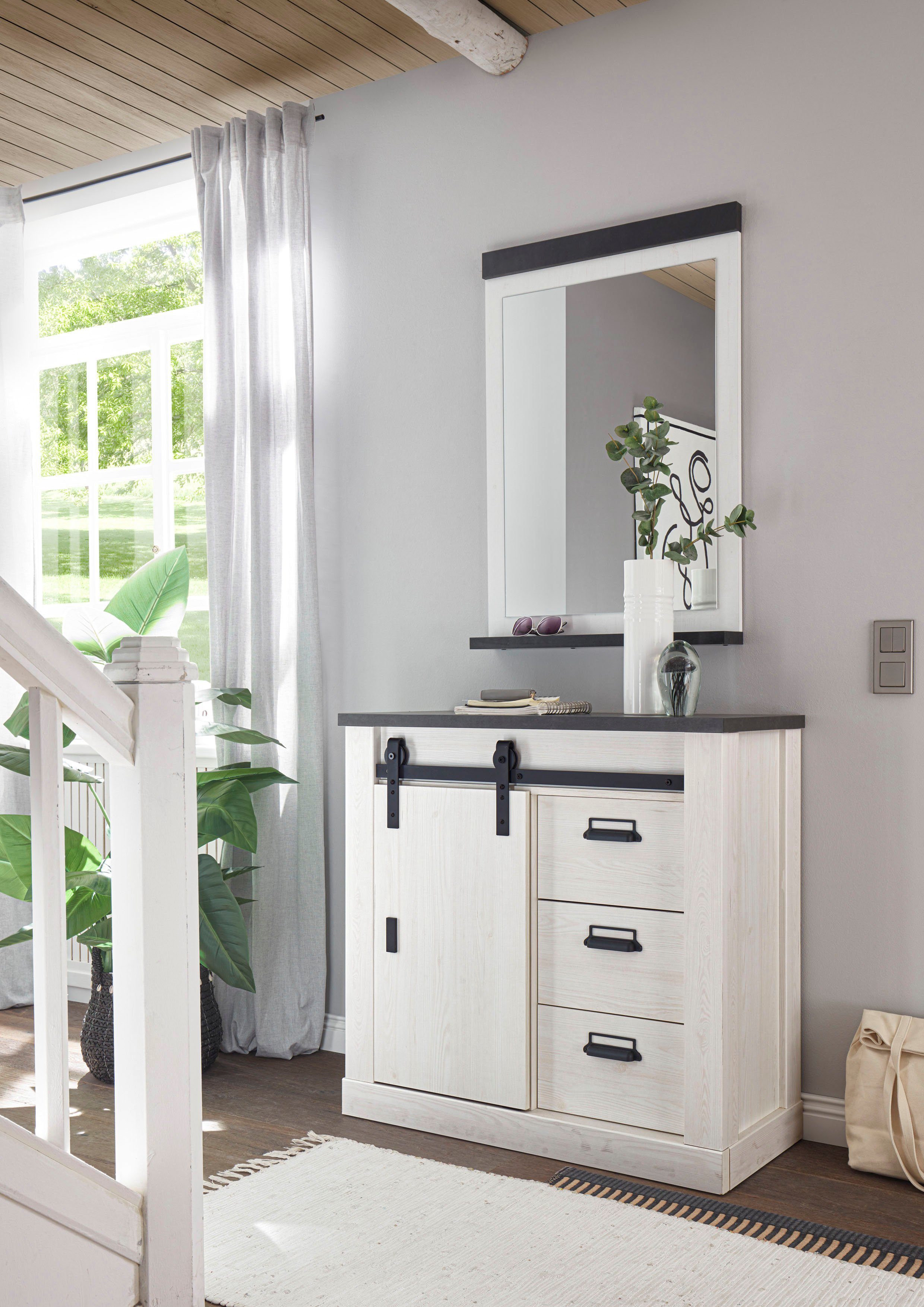 Home affaire Wandspiegel Sherwood in moderne houtlook, hoogte 95 cm