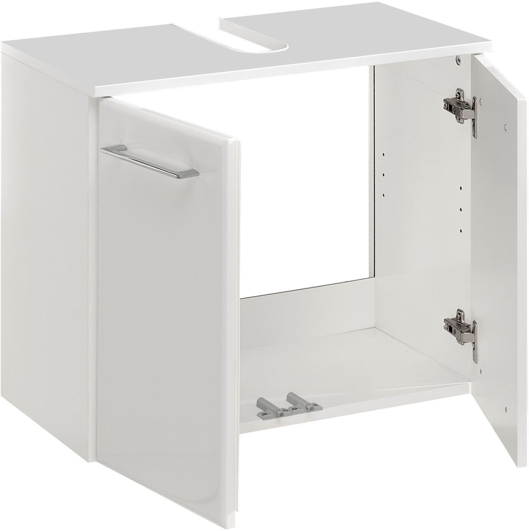 Saphir Badmeubelset Quickset 376 2-delig, wastafelonderkast en led-spiegelkast in wit glanzend, incl. deurdemper, zonder wastafel, 5 deuren (set)
