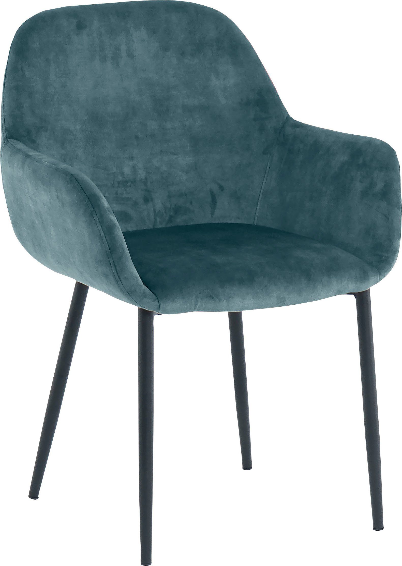 SIT Stoel met armleuningen glamoureuze bekleding in fluwelige look (set, 2 stuks)
