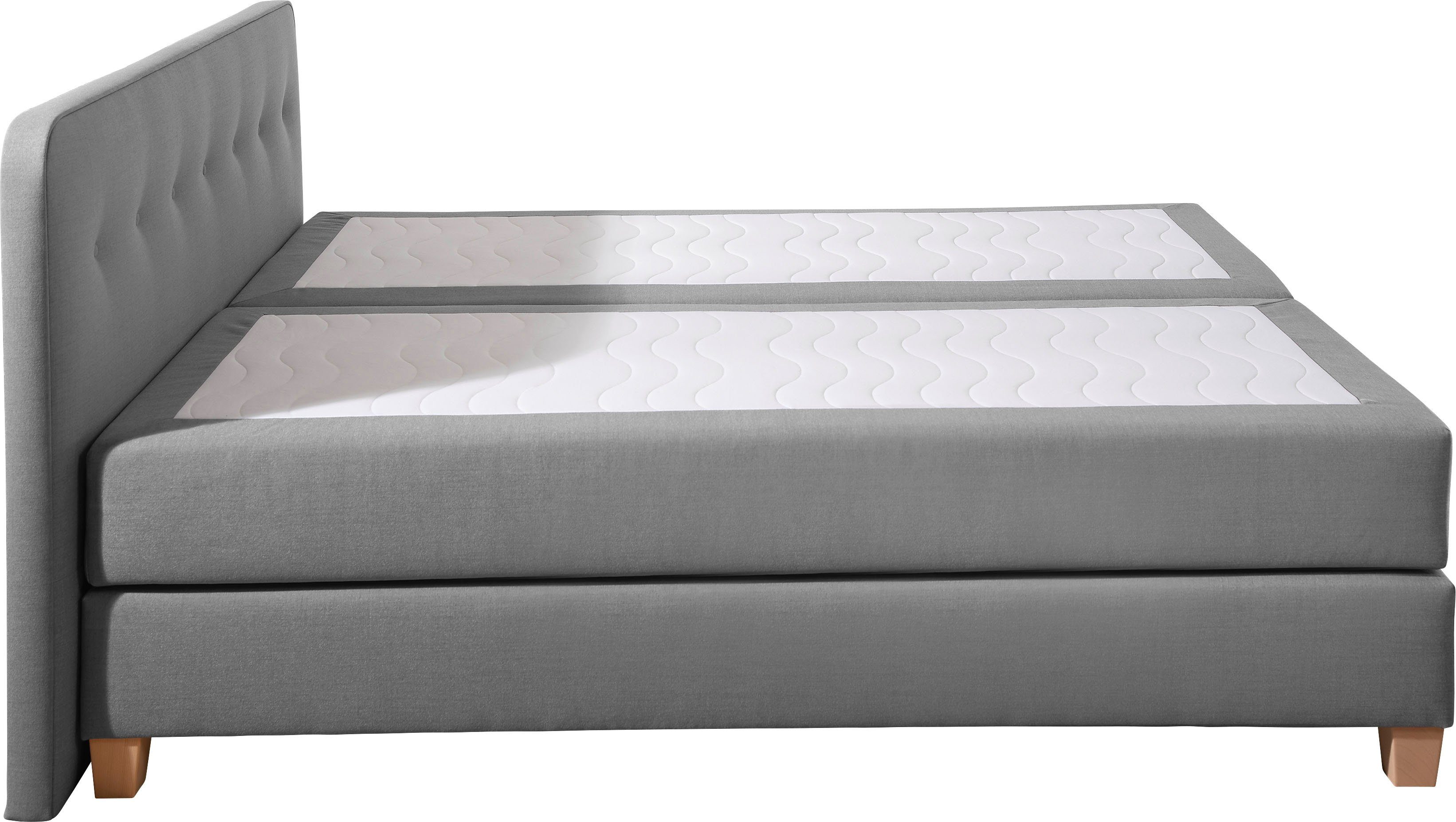 Home affaire Boxspring Fargo inclusief topper, in 3 soorten matrassen, in fluweel of structuurstof