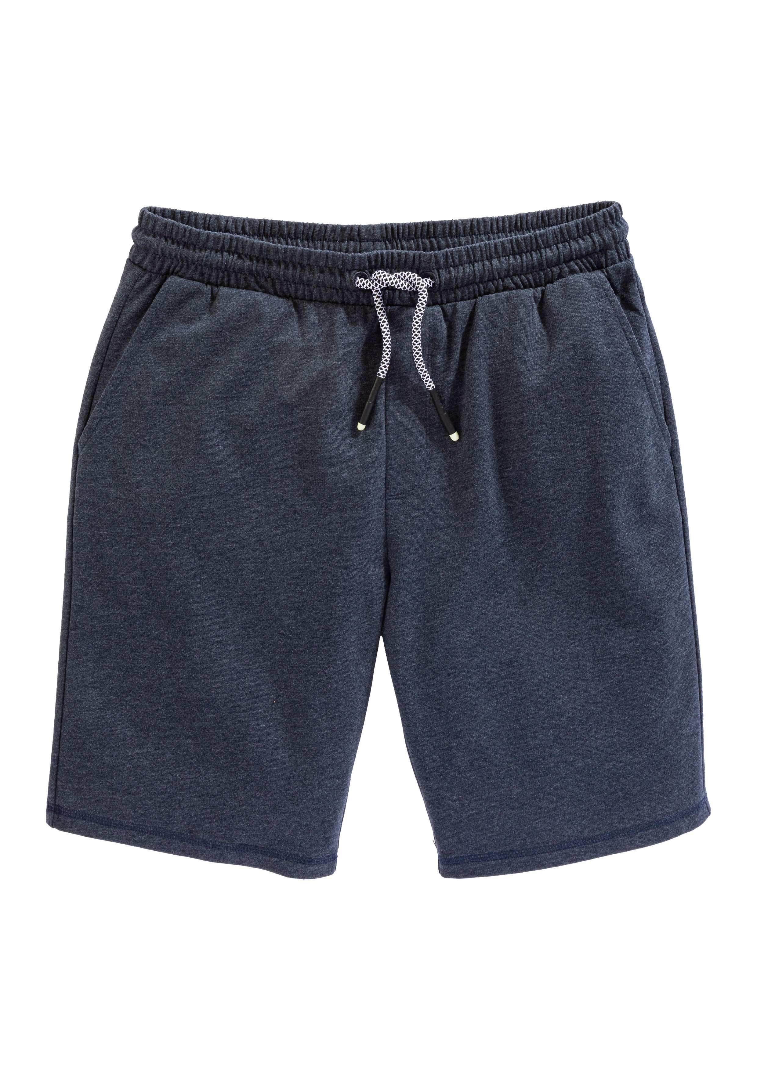 John Devin Sweatshort Wijd model in melange-look van katoenmix