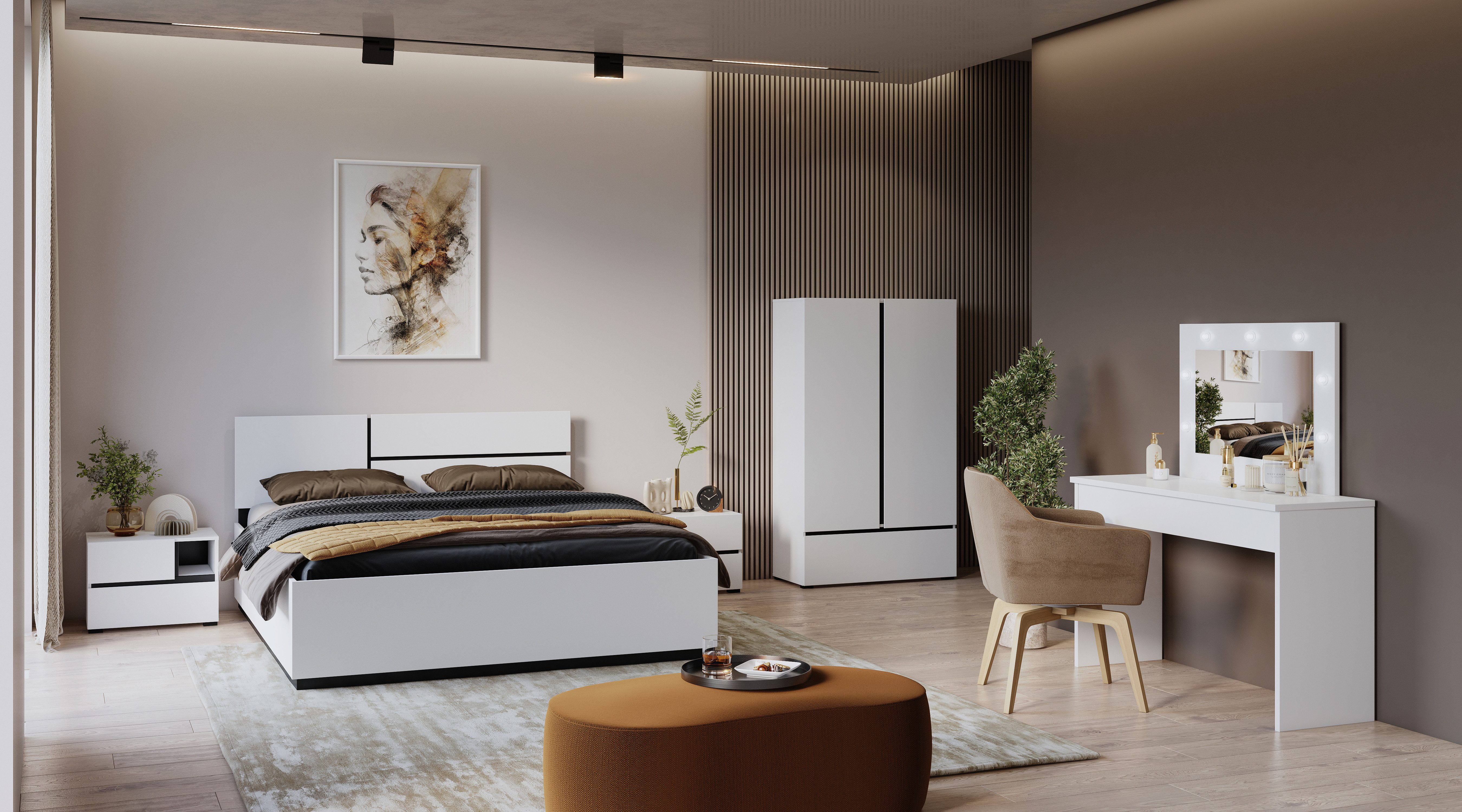 INOSIGN Make-uptafel Eva, kaptafel cosmeticatafel 1 lade met led verlichting, 118x135x42cm, gemaakt in europa