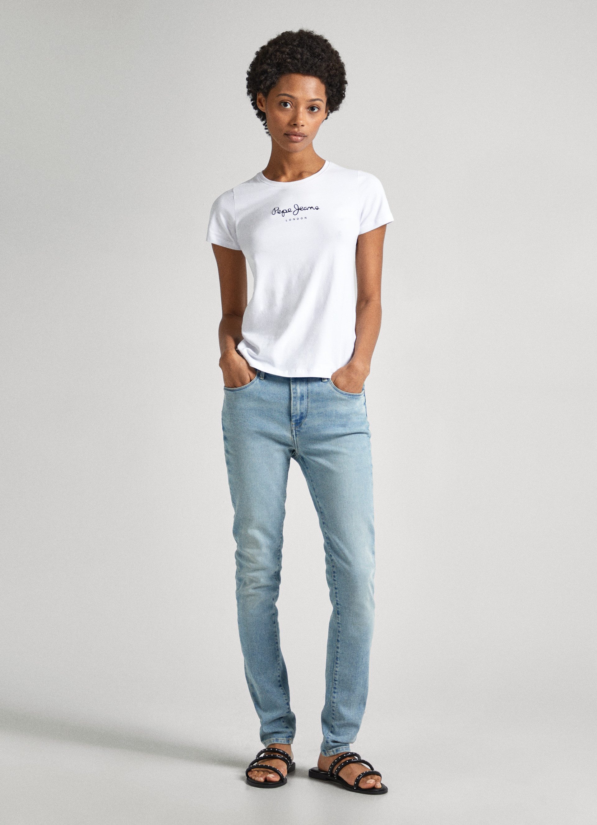 Pepe Jeans Skinny fit jeans in gebruikte look