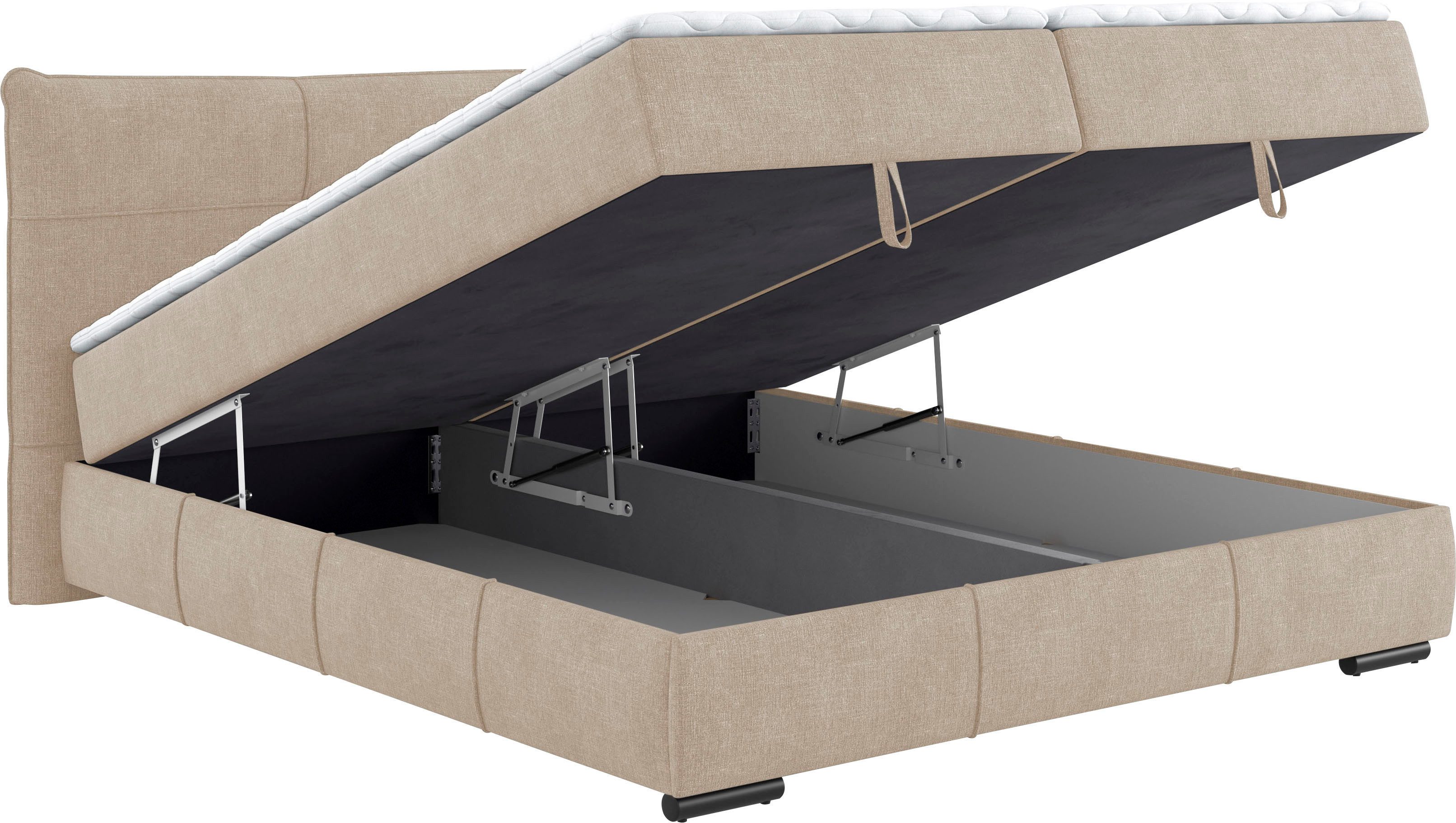Mr. Couch Boxspring Brewdley met bedkist, incl. matras Topmatras en sierkussen, in verschillende hardheden beschikbaar