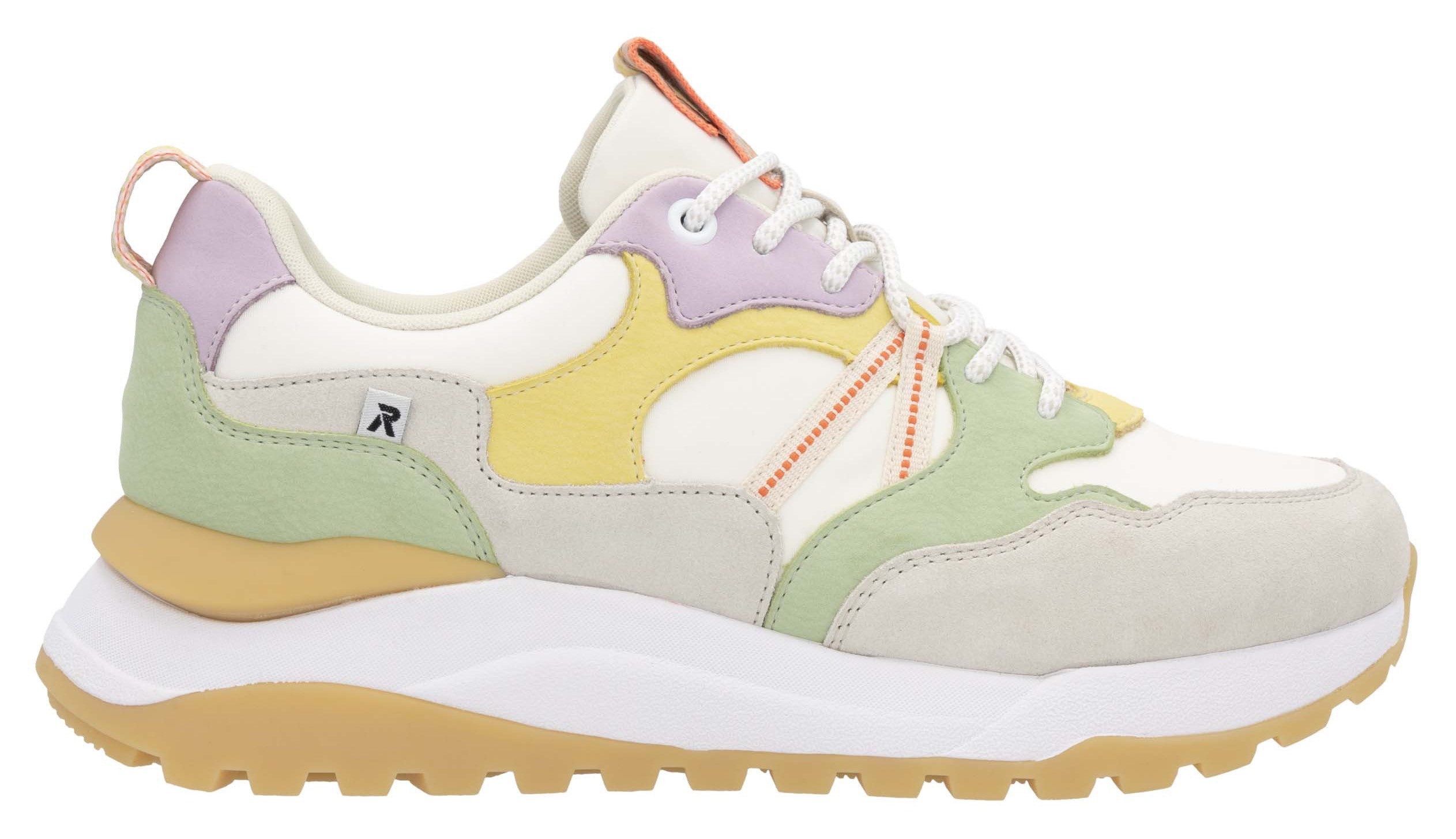 RIEKER Sport Sneakers met sleehak Bel Air vrijetijdsschoen, lage schoen, veterschoen met uitneembaar voetbed