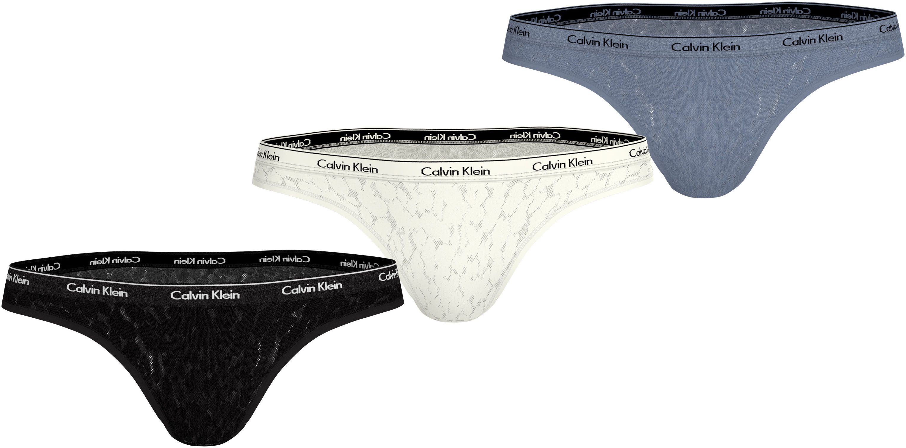 Calvin Klein Brazilian slip 3 PACK BRAZILIAN (LOW-RISE) (3 stuks) dames slips maat XL (42/44) multicolor