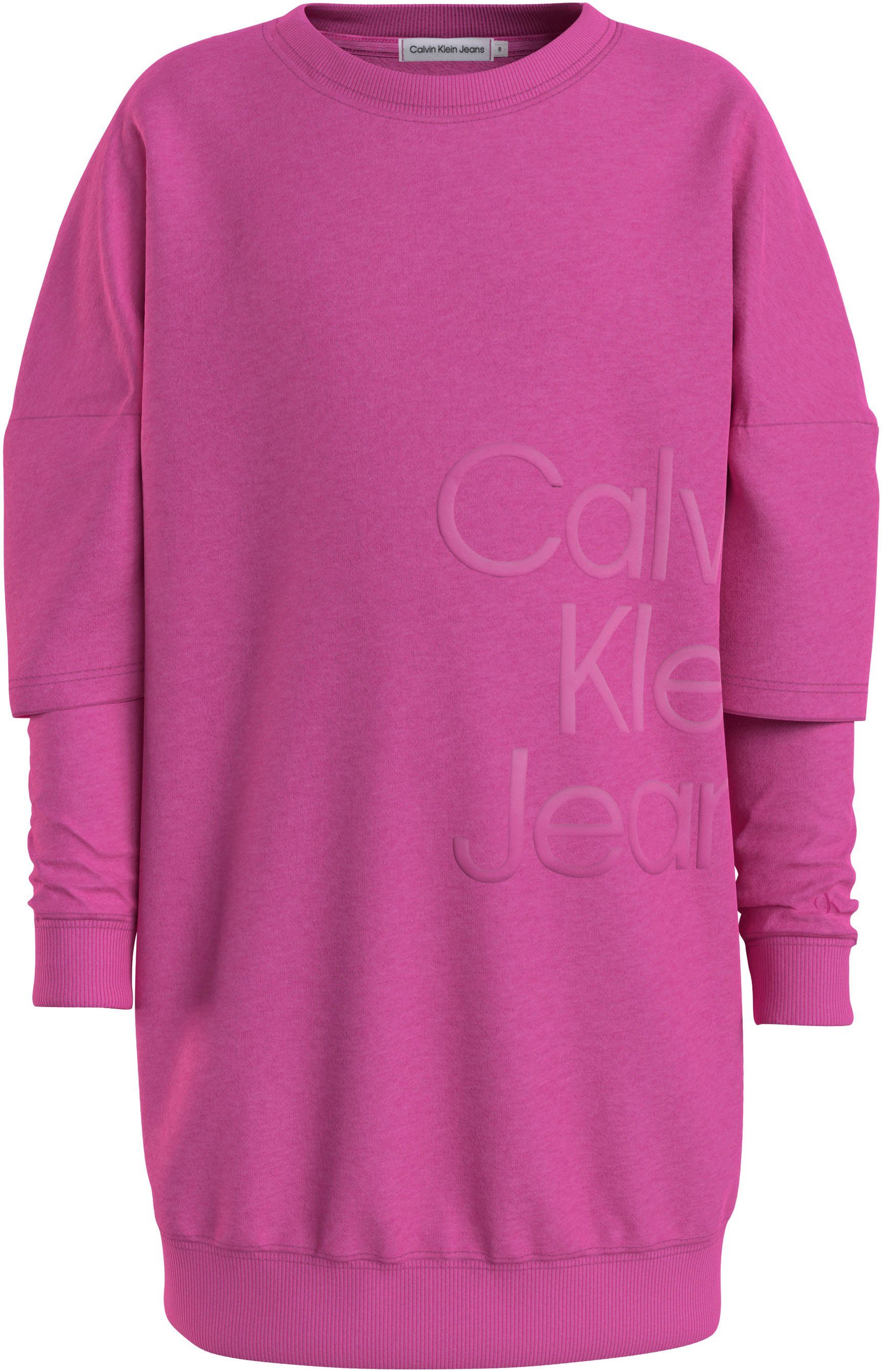 Calvin Klein Sweatjurk PUFF HERO LOGO LS HOODIE DRESS