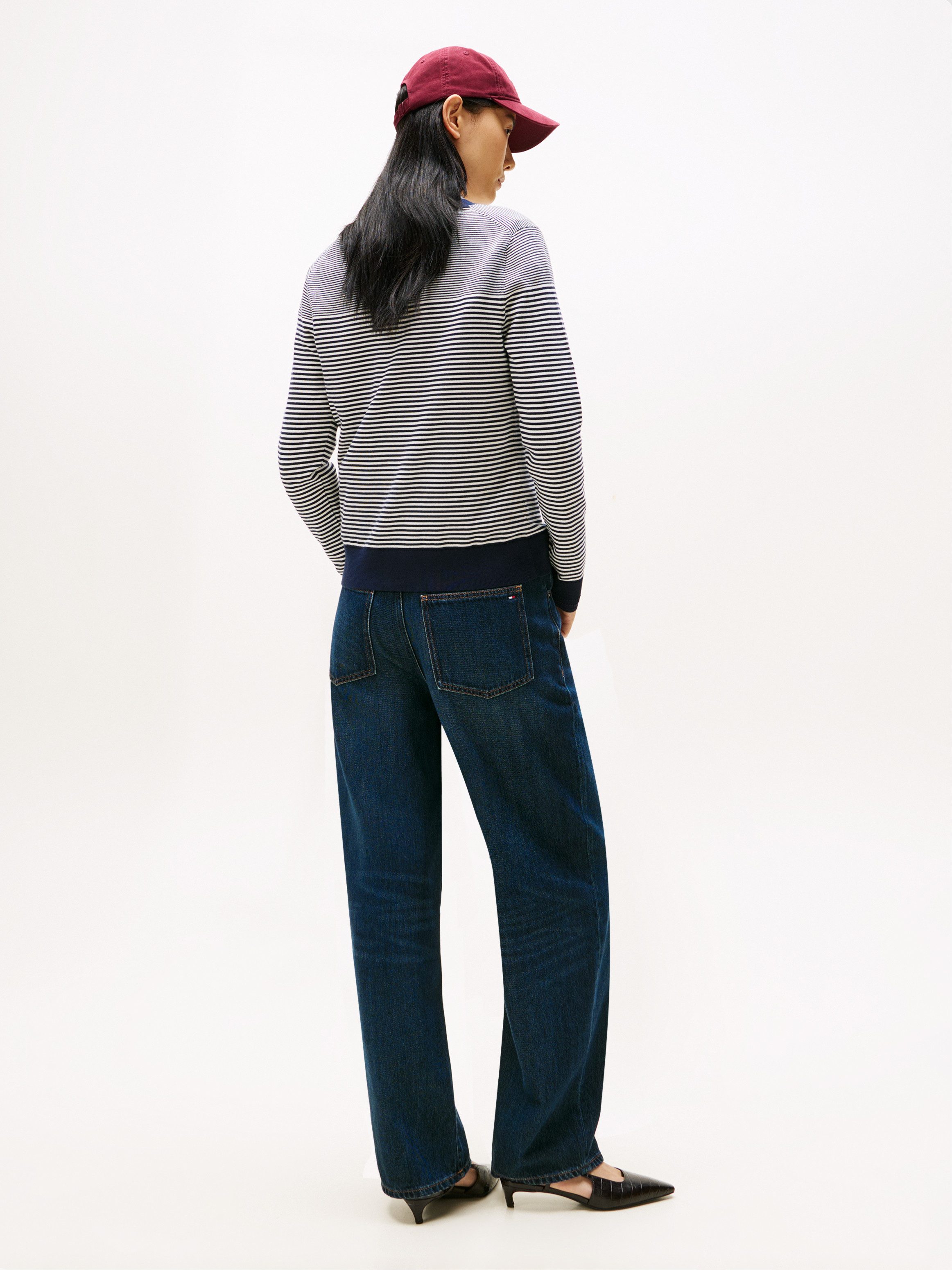 Tommy Hilfiger Trui met V-hals CO JERSEY STITCH V-NK SWEATER met V-hals en rib