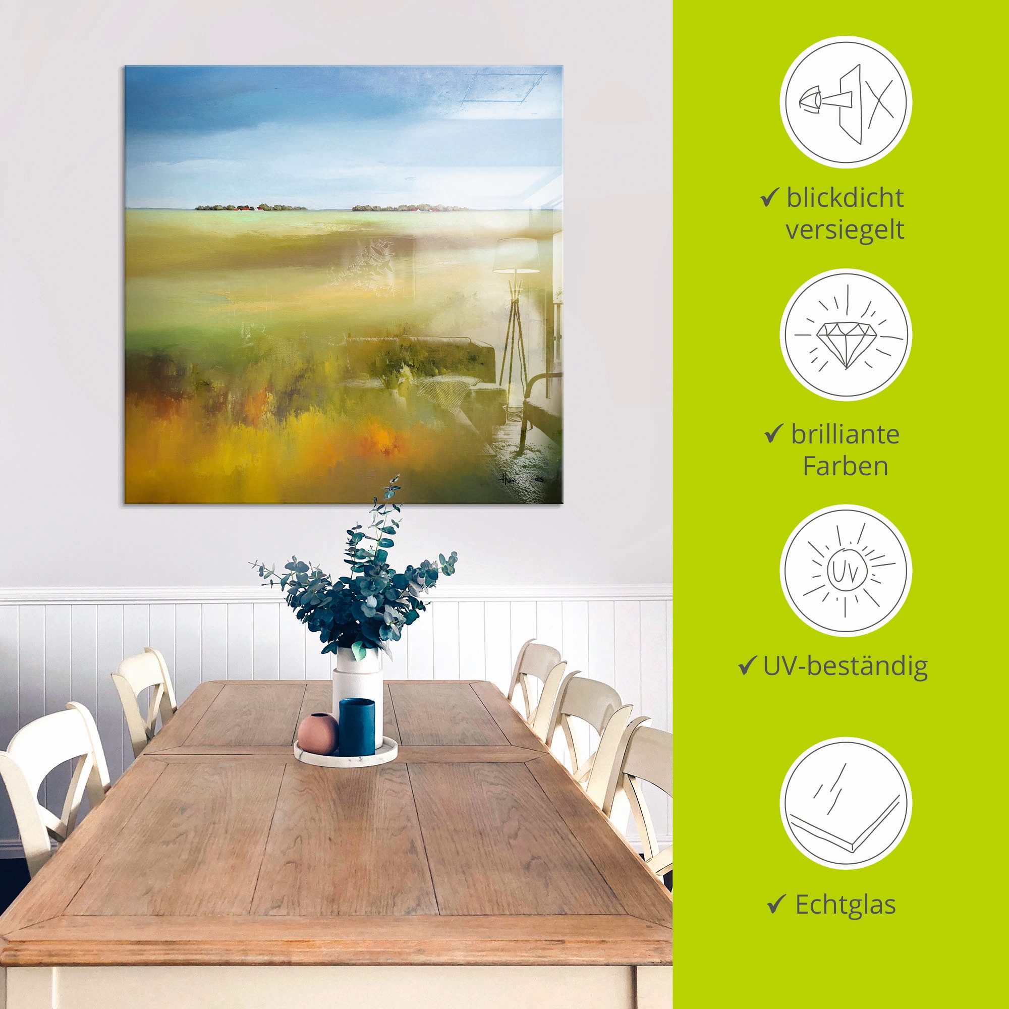 Artland Print op glas Landschap I in verschillende maten