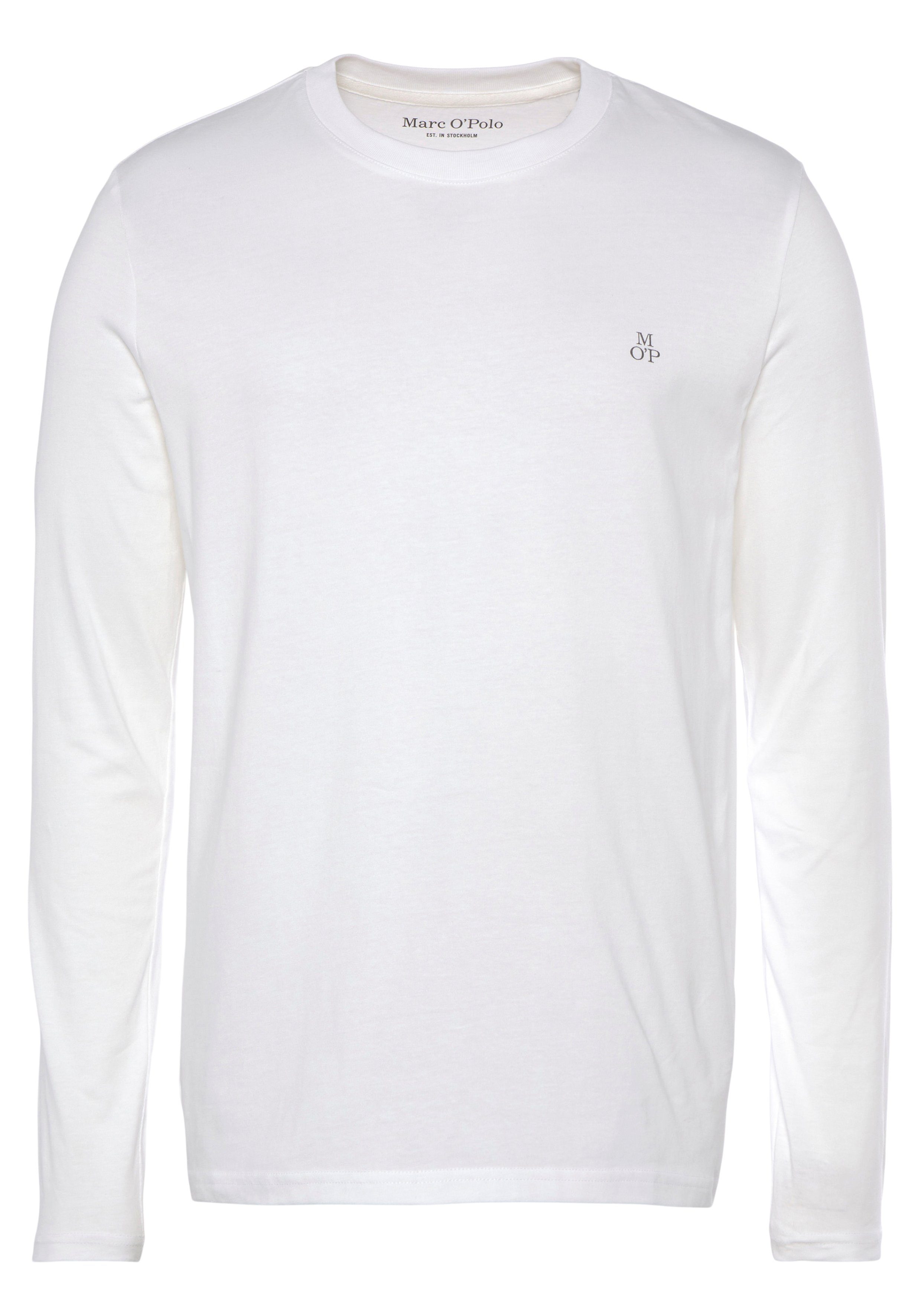 Marc O'Polo Shirt met lange mouwen met subtiele logo-print aan de voorkant
