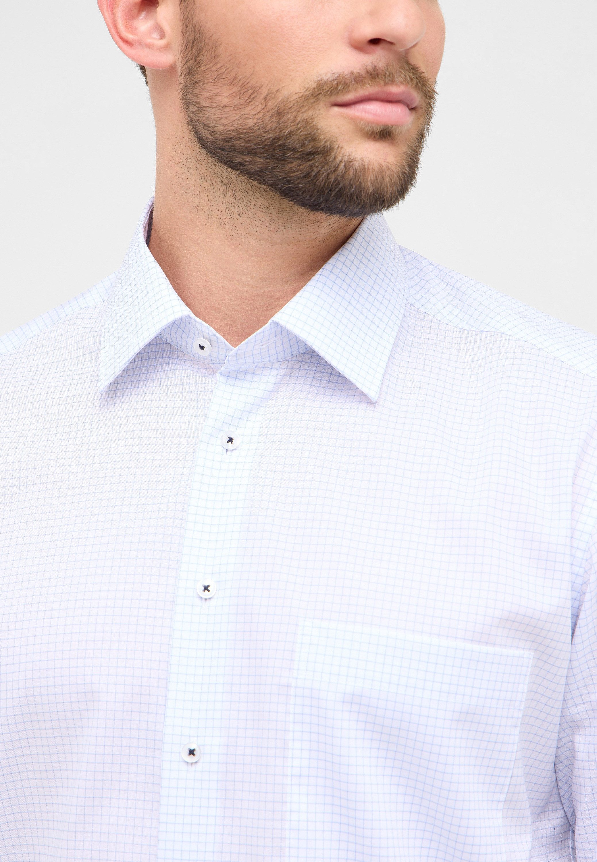 Eterna Overhemd met lange mouwen Comfort fit NON IRON (strijkvrij)