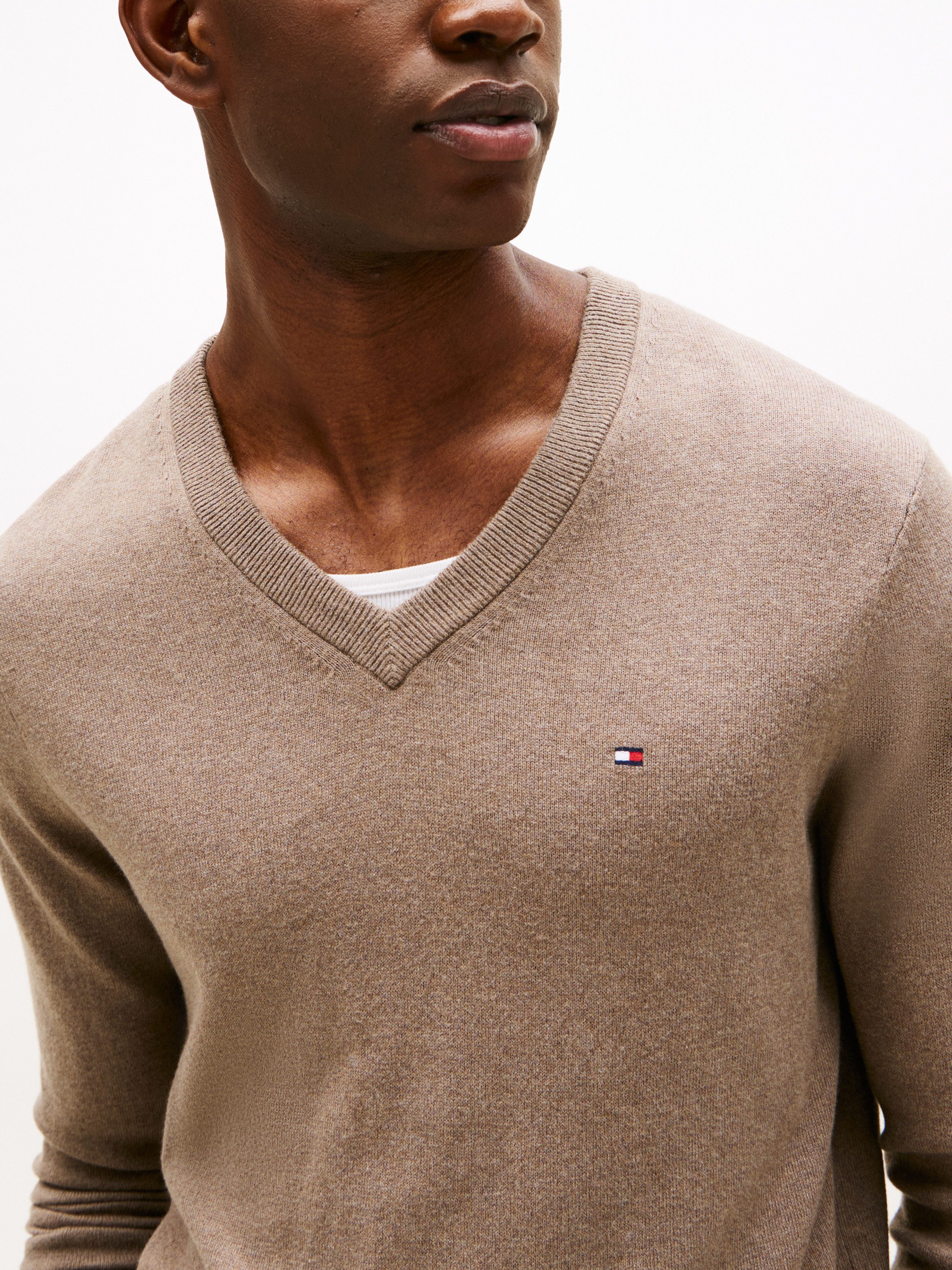 Tommy Hilfiger Trui met V-hals PIMA ORG CTN CASHMERE V NECK