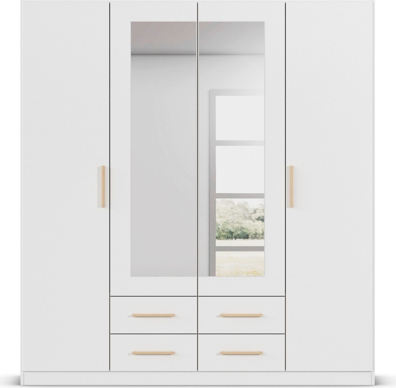 rauch Draaideurkast Kledingkast garderobe KREFELD optioneel met spiegel met 3 greepvarianten, incl. praktische lades made in germany