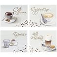 home affaire artprint koffie 4-delig, ieder 29-23 cm (set) wit
