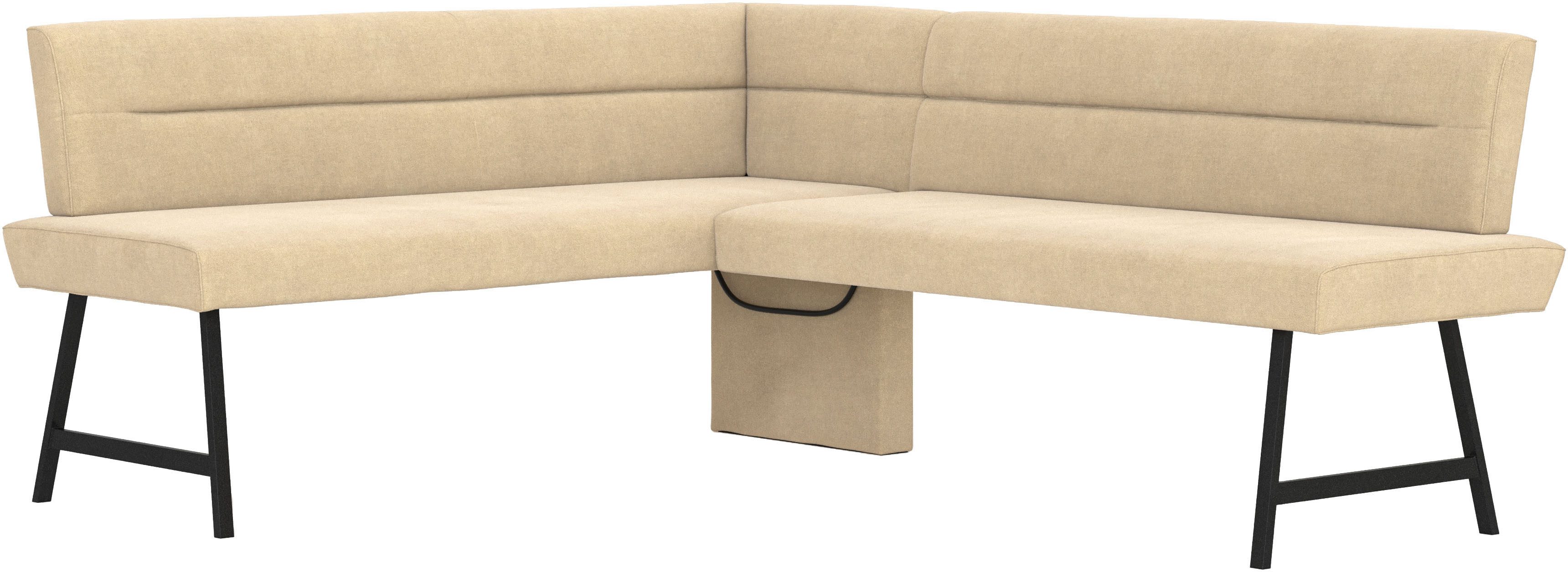 Home affaire Eethoek Sava Hoekbank met nosagvering in de zitting, massief eiken tafel (set, 4-delig)