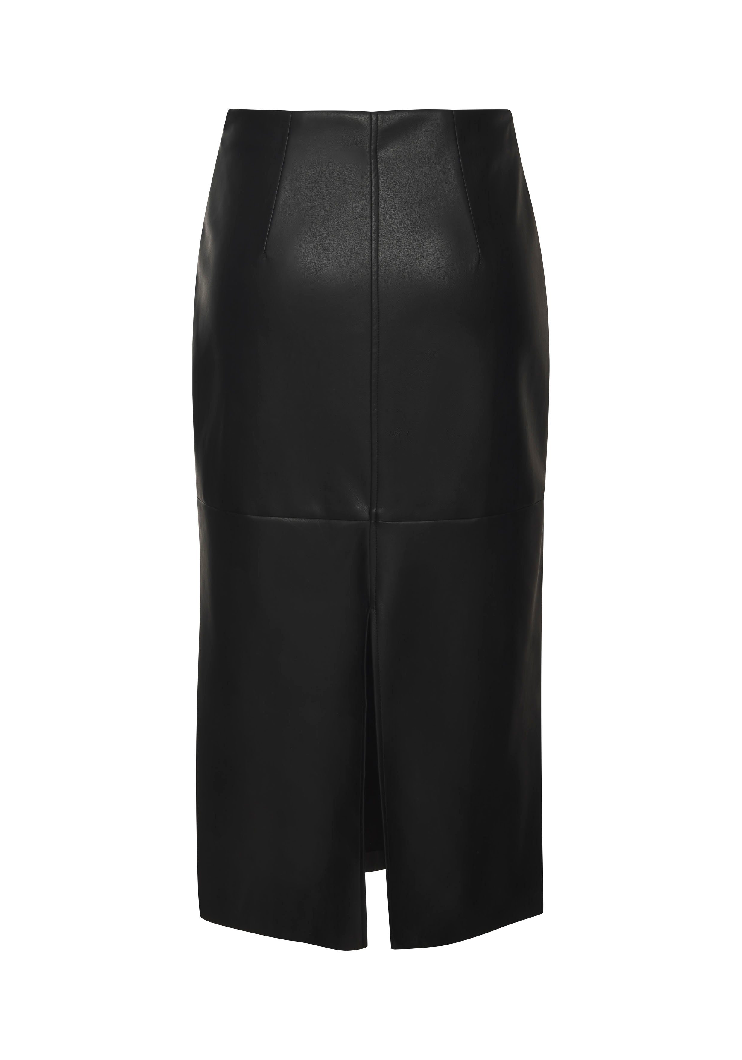 Lascana Imitatieleren rok in modieuze midilengte midirok zakelijke look