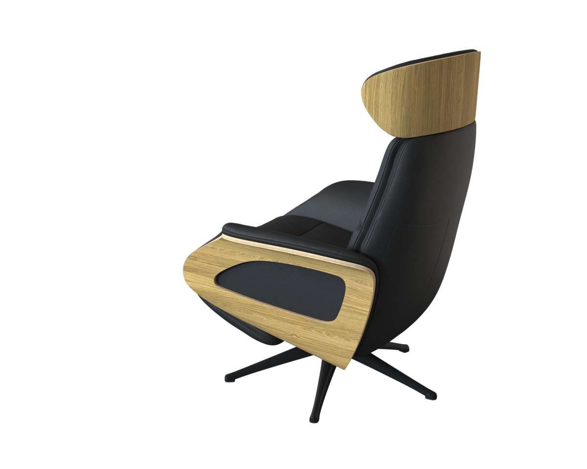 FLEXLUX Relaxfauteuil Clement praktische elektrische fauteuil Maat M, elektrische rug- en voetensteun, accu, armleuning Eiken, zwarte poot
