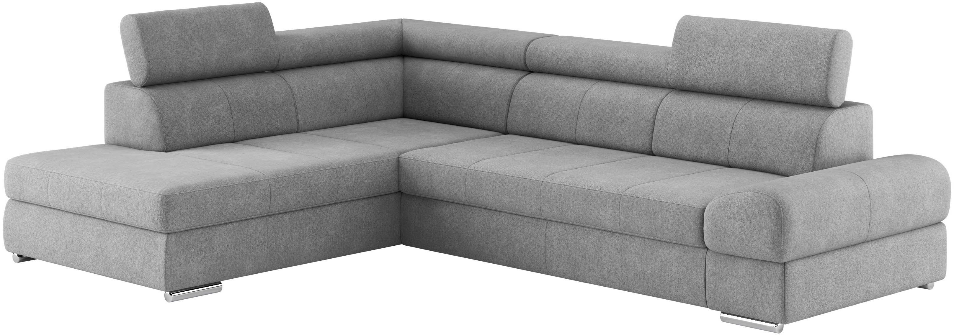 sit&more Hoekbank Broadway L-vorm met verstelbare hoofdsteunen, naar keuze met slaapfunctie
