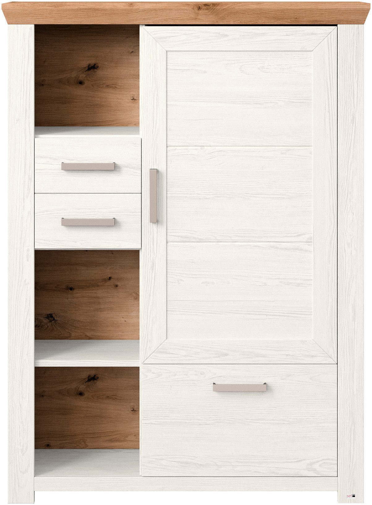 set one by Musterring Highboard York Type 25 en 26, in 3 kleurvarianten, verlichting optioneel, breedte 105 cm