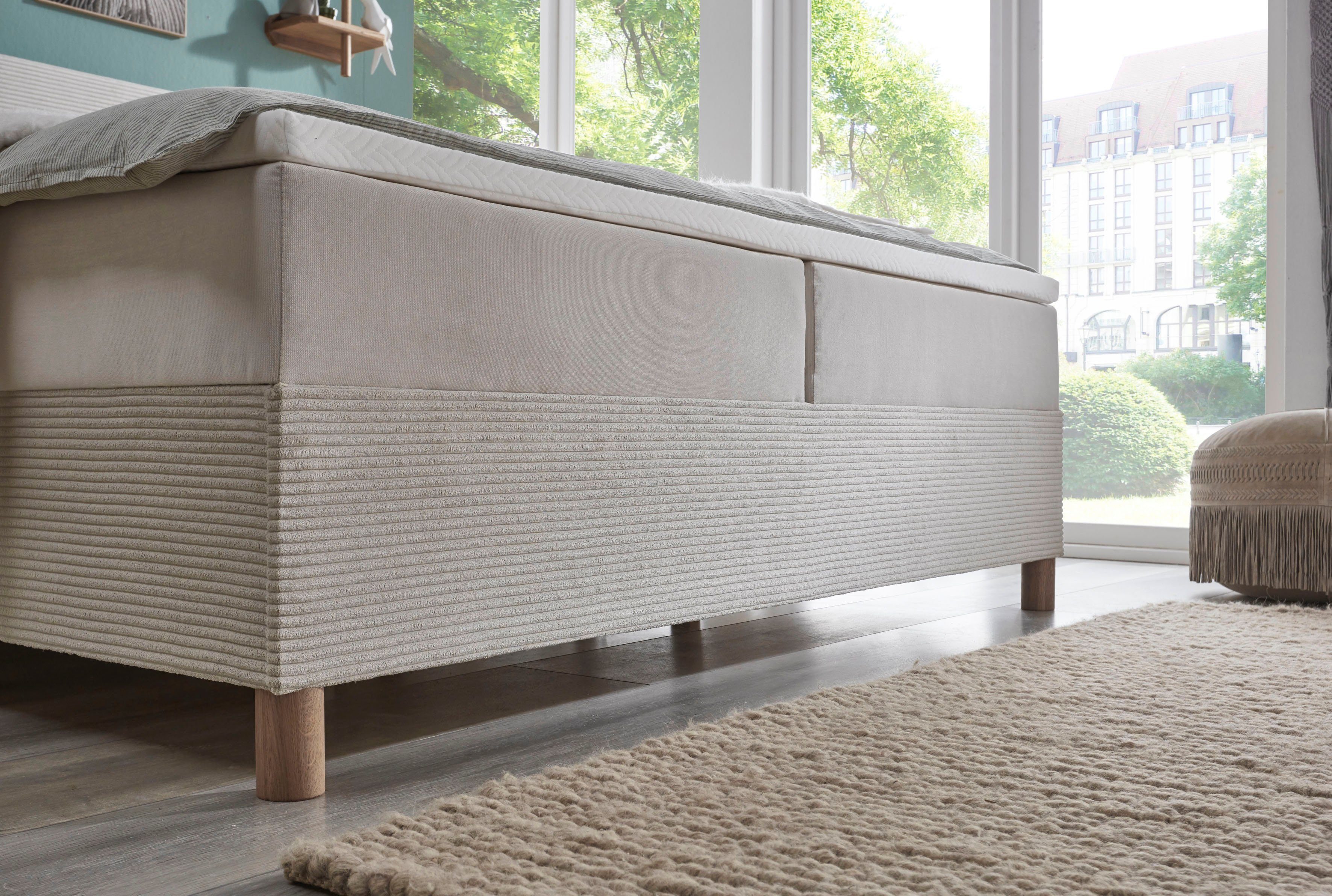 meise.möbel Boxspring Corsica met bedkist en topmatras, bekleding in een stof- en cordmix