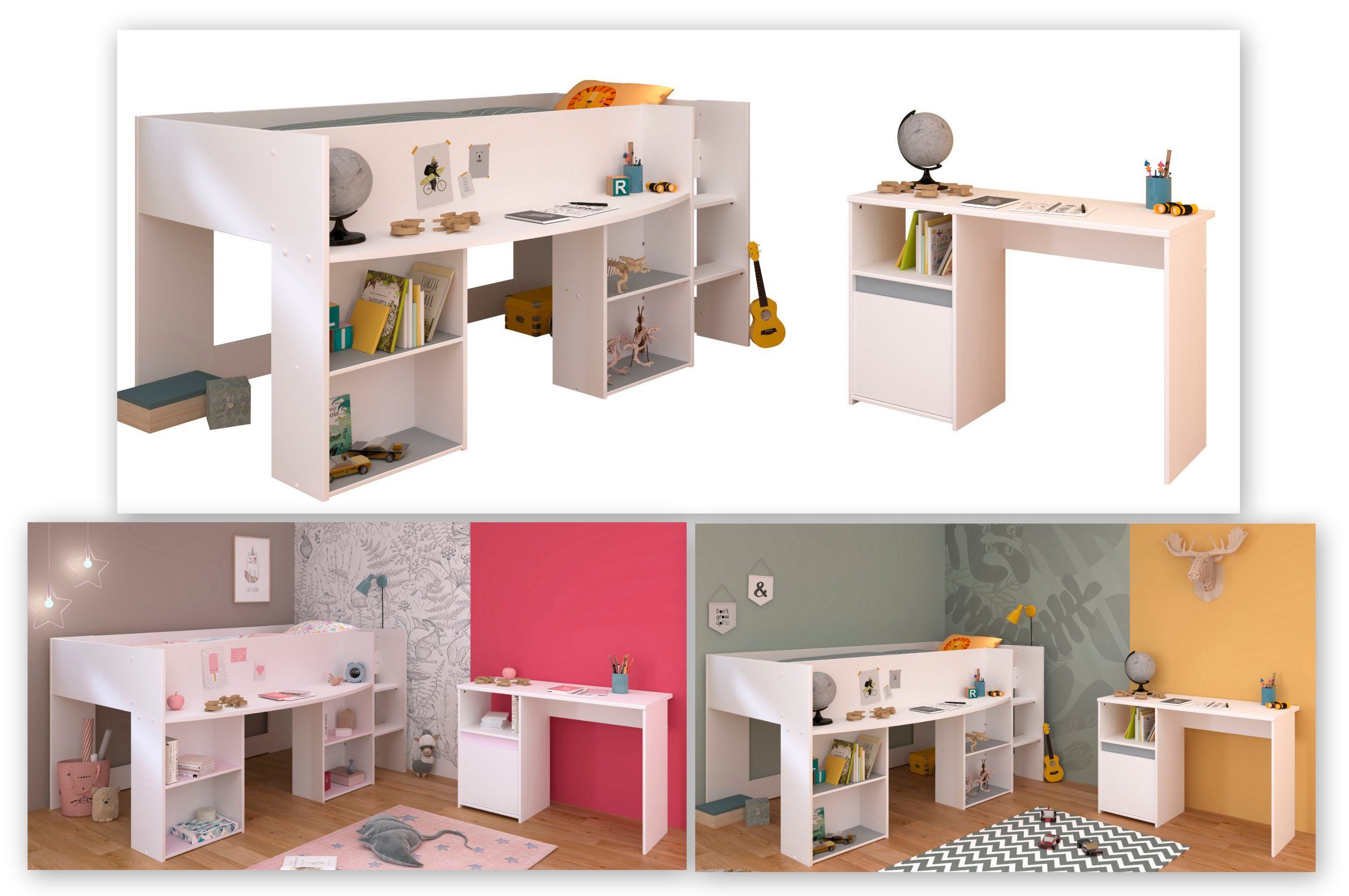 Parisot Tienerkamerset complete kinderkamers wit