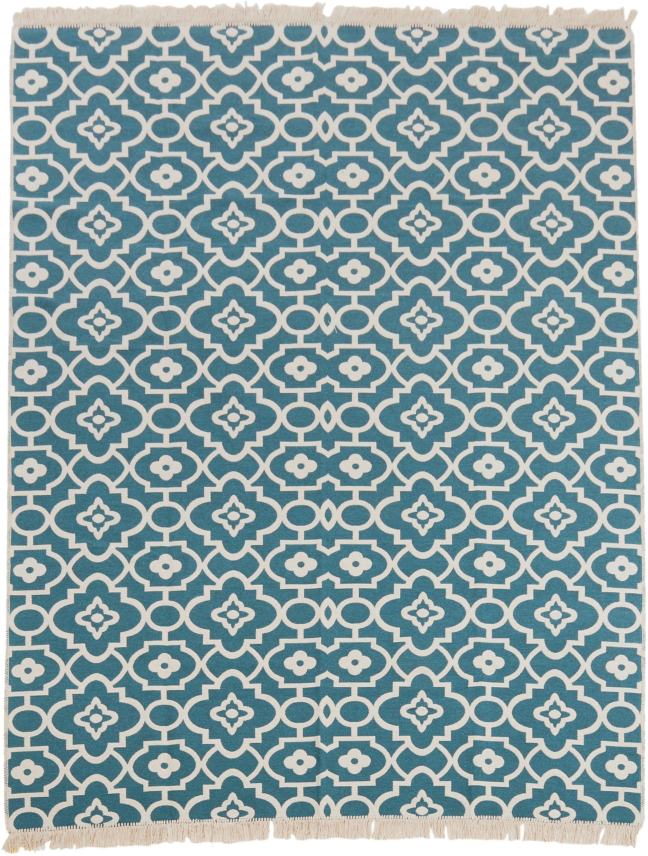 done.® Vloerkleed Paris Vlakweefsel, modern etnisch ontwerp, met franjes, wasbaar