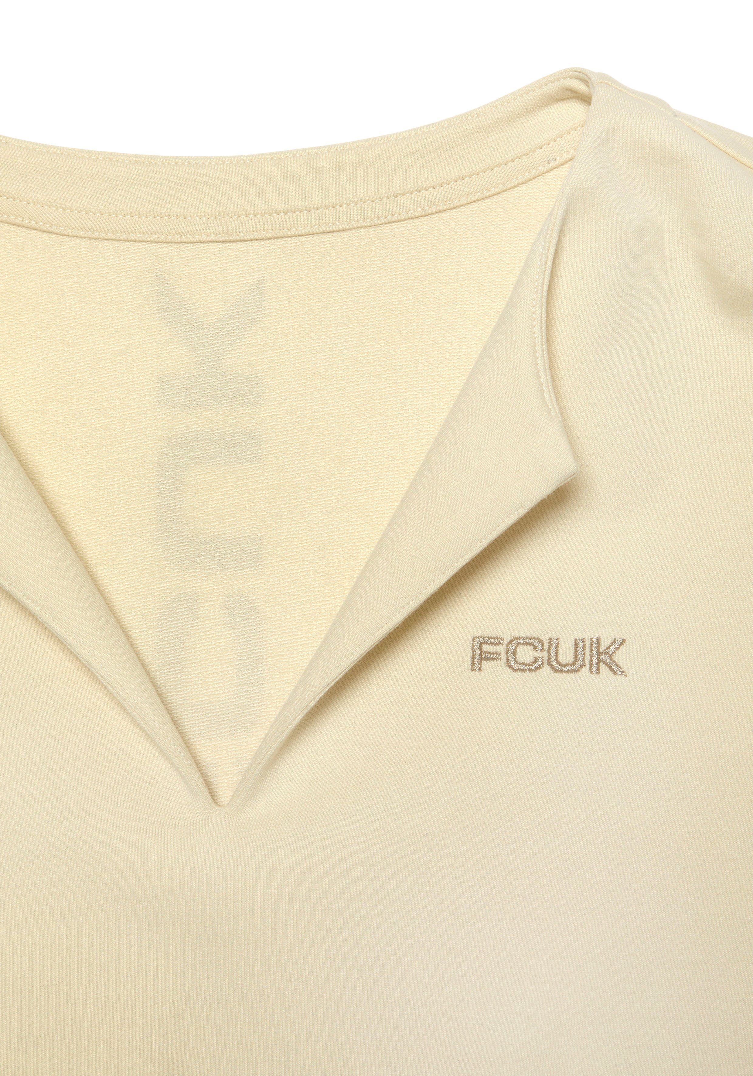 FCUK Sweatshirt Sweatshirt met V-hals en grote rugprint, loungeanzug (1-delig)