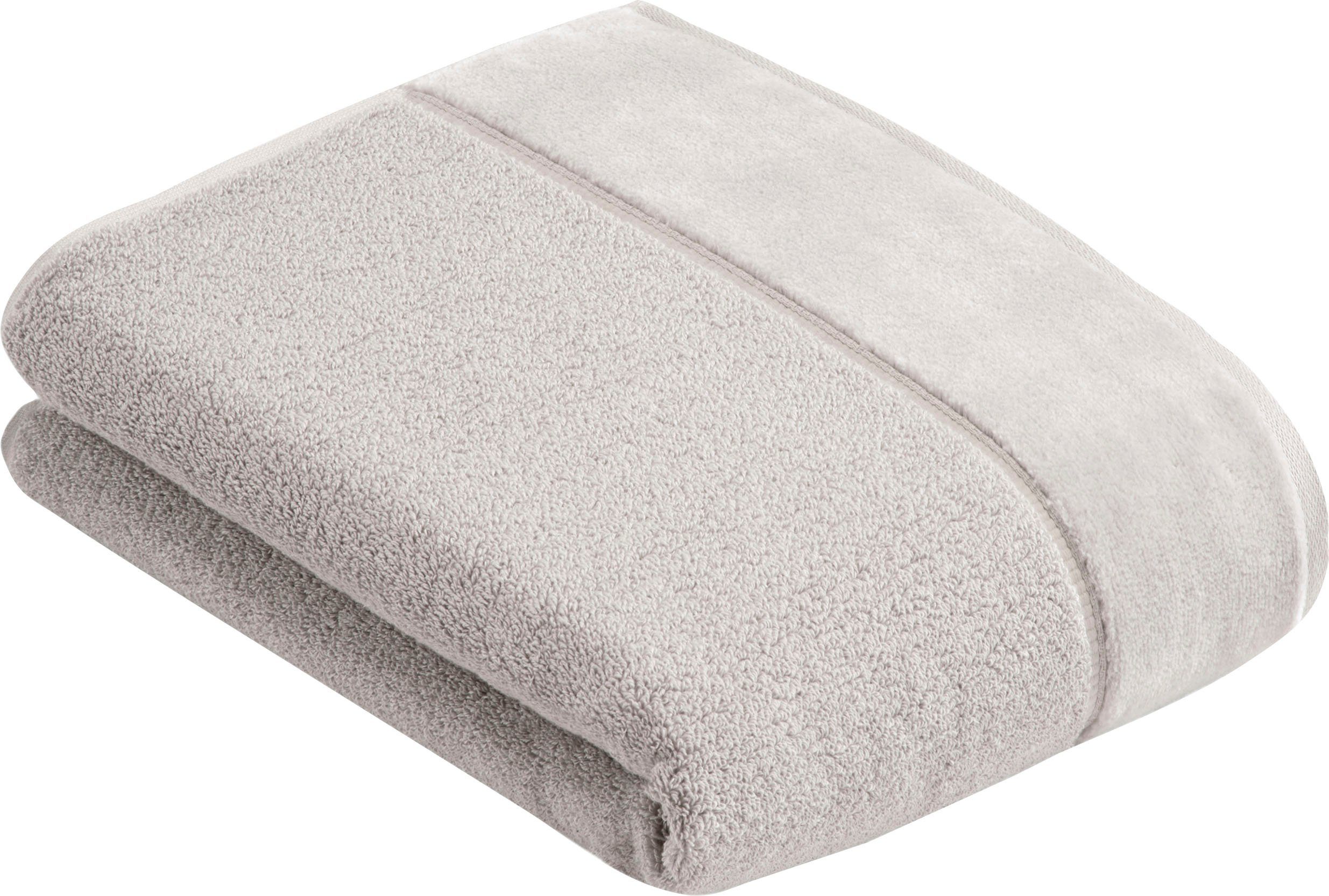 Vossen Badlaken Pure Katoen & VEGAN, met elegante veloursrand (1 stuk) handdoeken maat 67 cm x 140 cm grijs