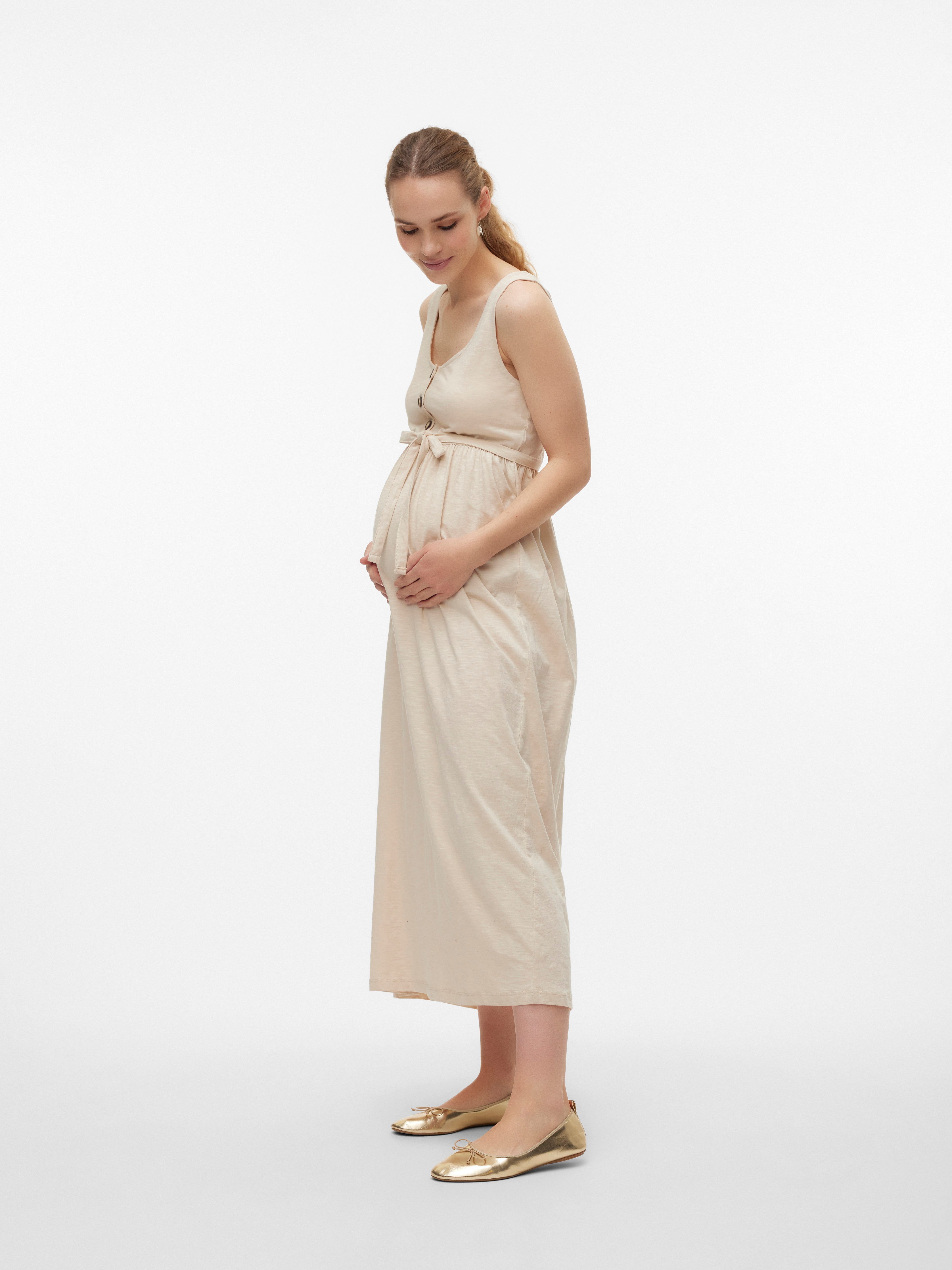 Mamalicious Jurk in overgooiermodel MLEVI LIA SL JRS ANKLE DRESS 2F NOOS