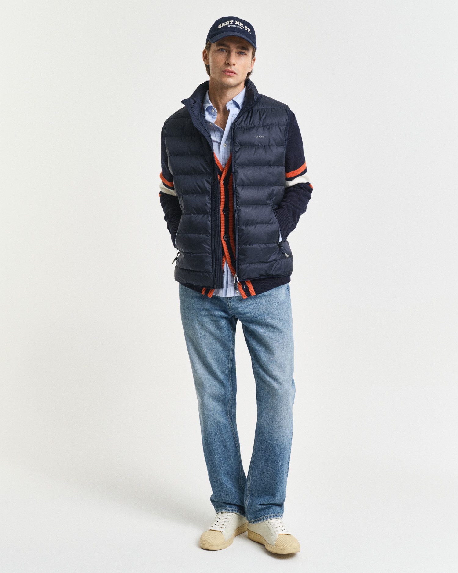 Gant Bodywarmer LIGHT DOWN VEST Opstaande kraag, licht, 2-weg ritssluiting