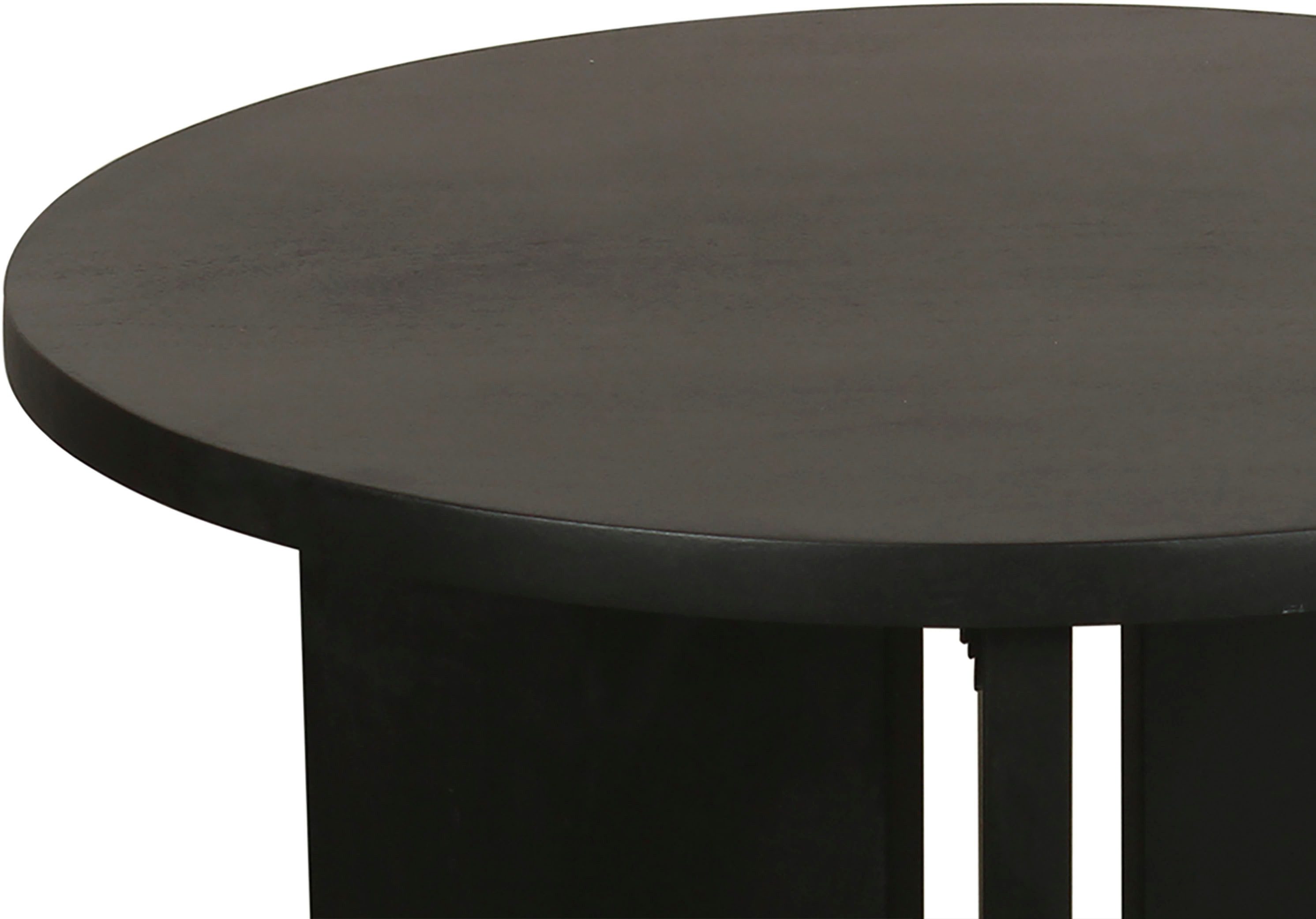 byLIVING Salontafel Round uit 2,5 cm dik massief hout zwart, afzonderlijk of in set verstelbaar (1 stuk)