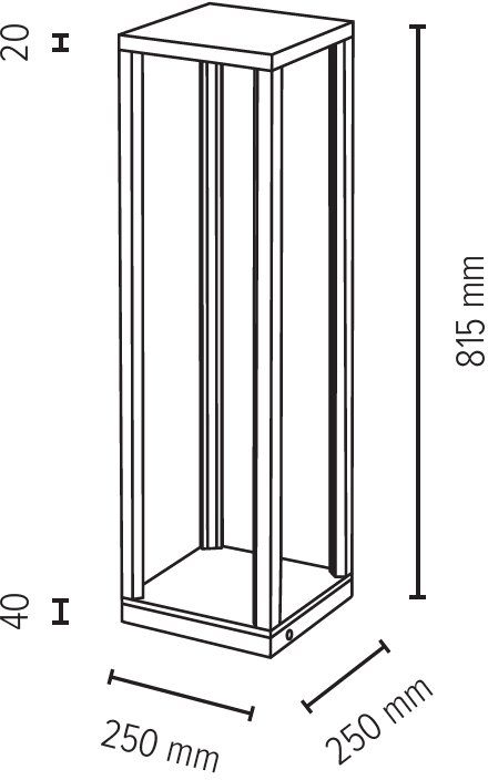 SPOT Light Staande ledlamp TAVOLI GLASS Tafelblad van glas, geïntegreerde 24V-ledmodule, touch dimmer, eikenhout