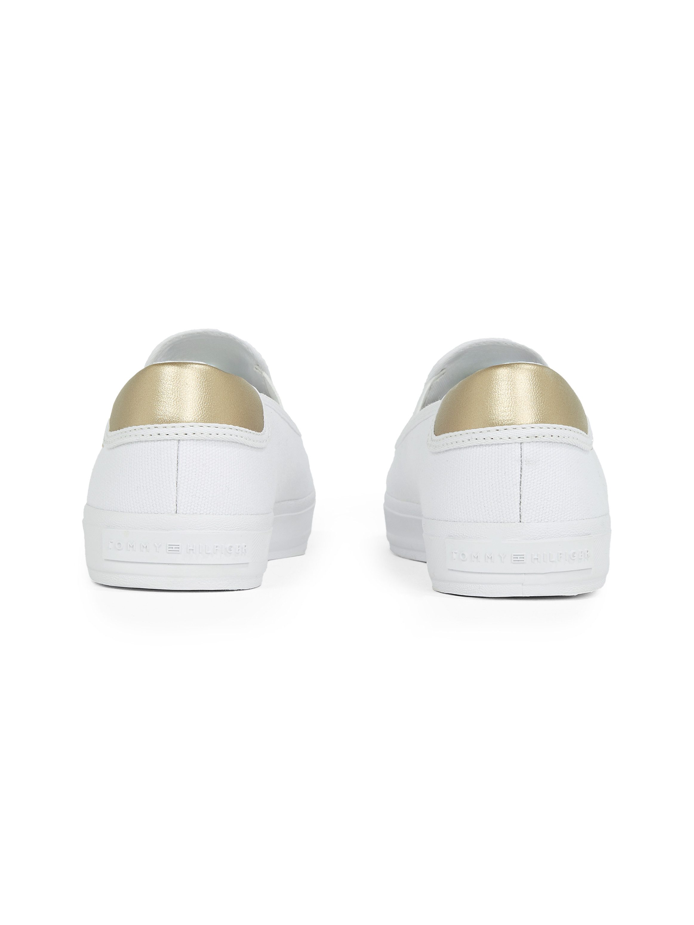 Tommy Hilfiger Slip-on sneakers VULC CANVAS SLIP-ON SNEAKER , plateau, vrijetijdsschoen, halfschoen met contrastafwerking, smalle vorm