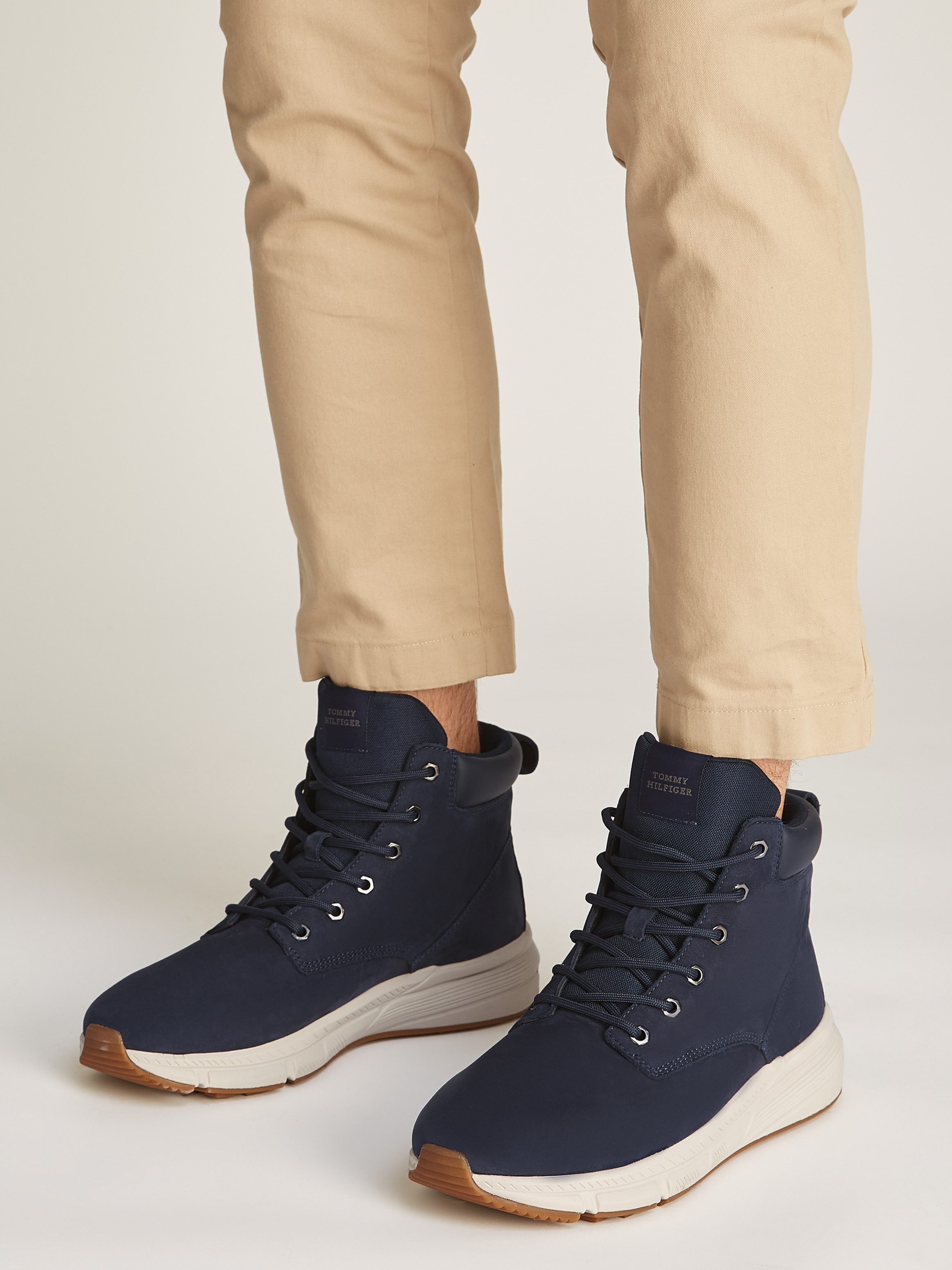 Tommy Hilfiger Veterschoenen LIGHT HILIFIGER NBK HYBRID BOOT vrijetijdsschoen, laarzen, veterschoen met gevoerde schacht