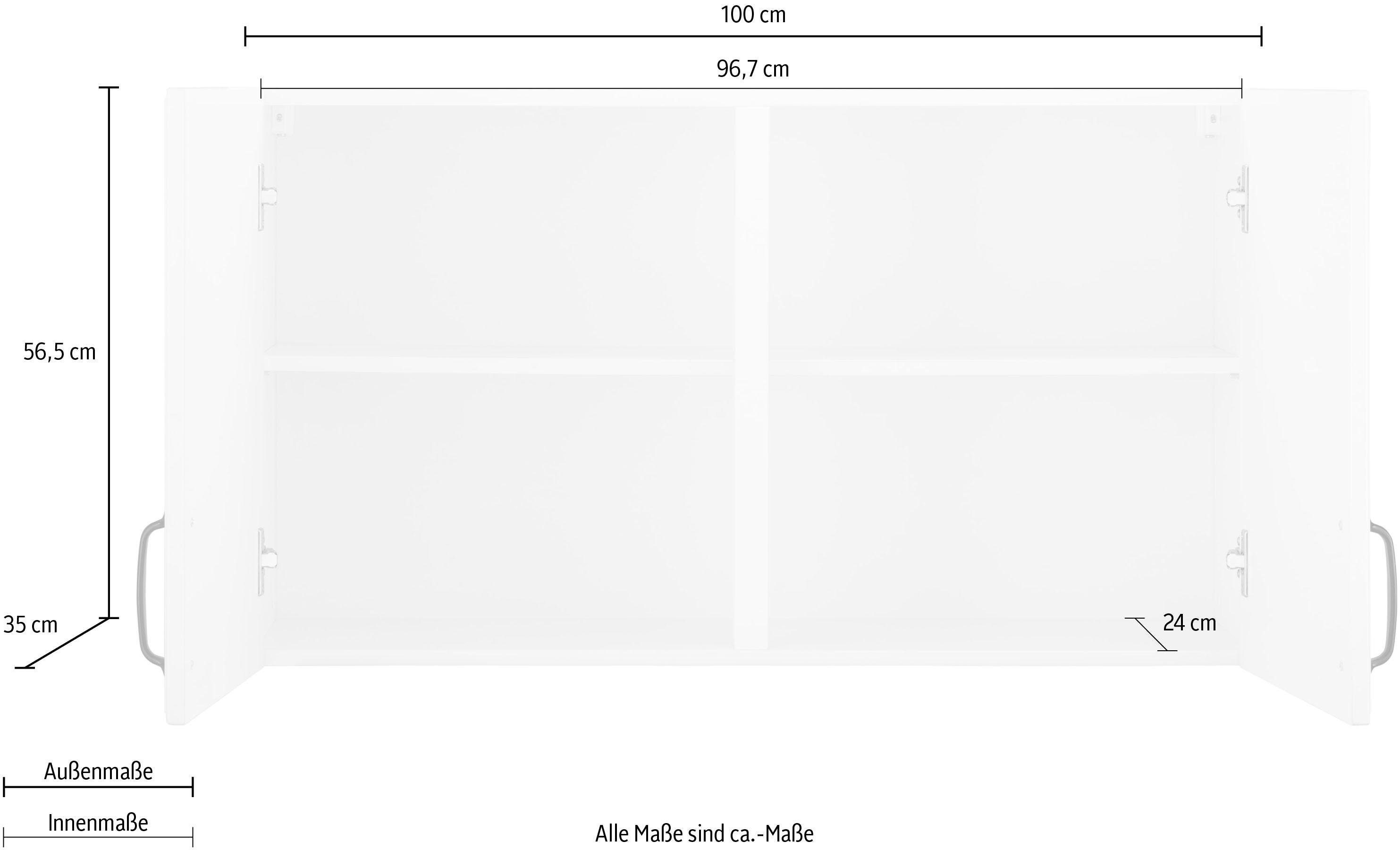 wiho Küchen Hangend kastje Erla 100 cm breed met vakkenfront