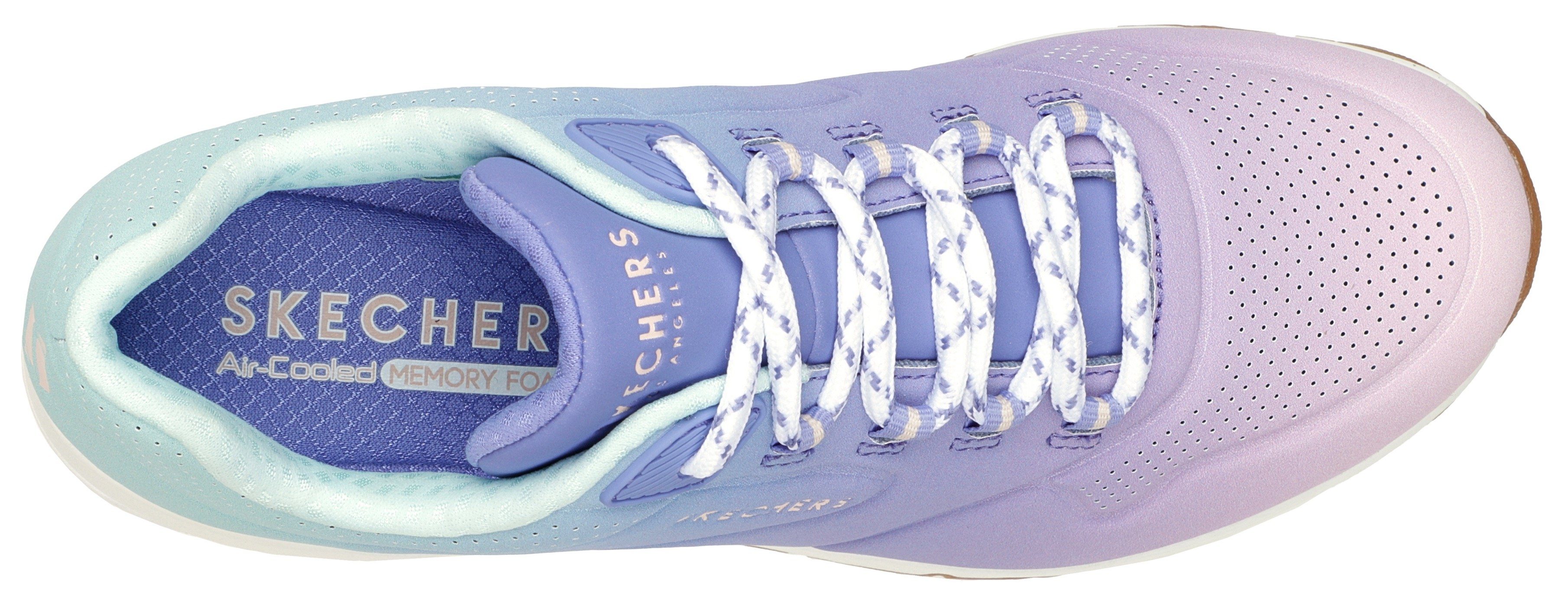 Skechers Sneakers UNO 2 OMBRE AWAY in heldere kleurcombinatie, vrijetijdsschoen, lage schoen, veterschoen
