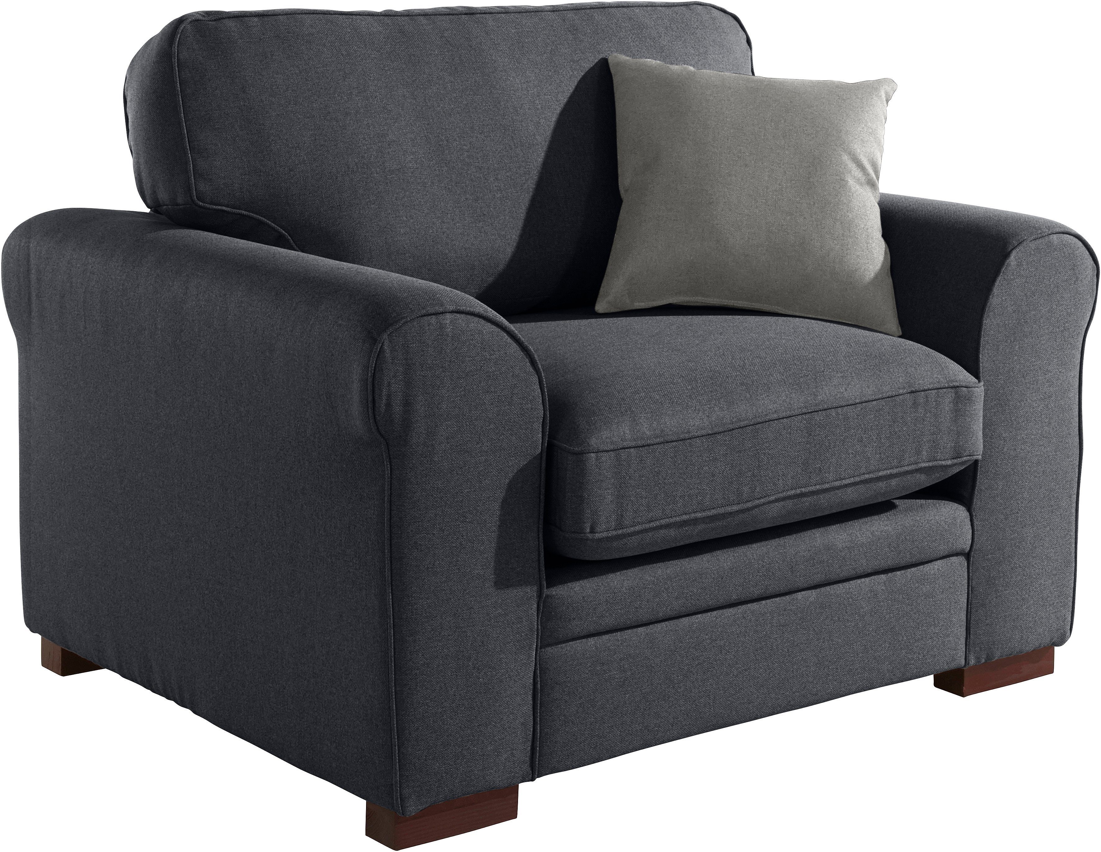 Home affaire Fauteuil Broughton zachte bekleding, passend bij de serie "broughton", in 3 soorten bekleding