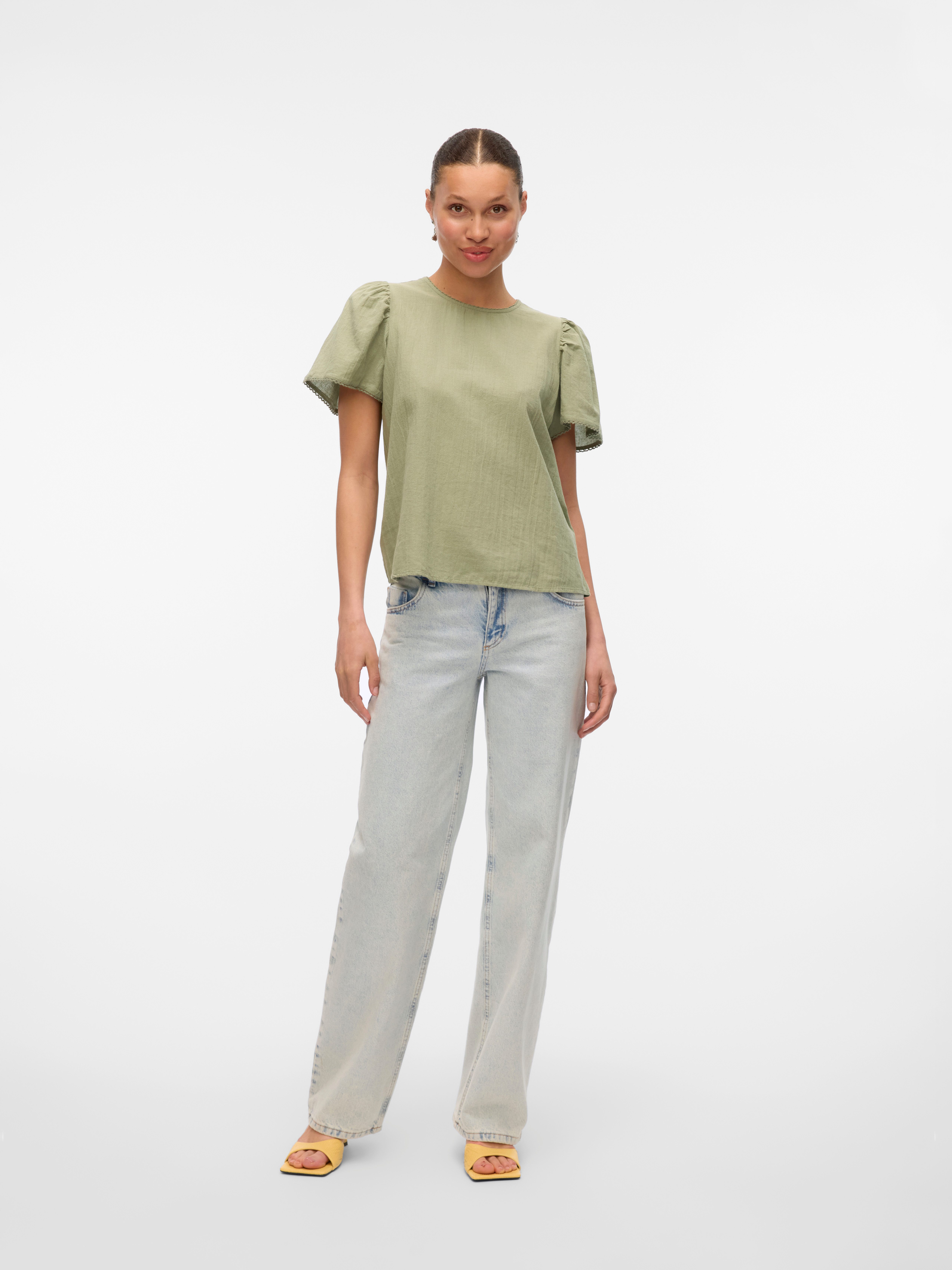 Vero Moda Blouse met korte mouwen VMPRETTY SS TOP WVN GA NOOS