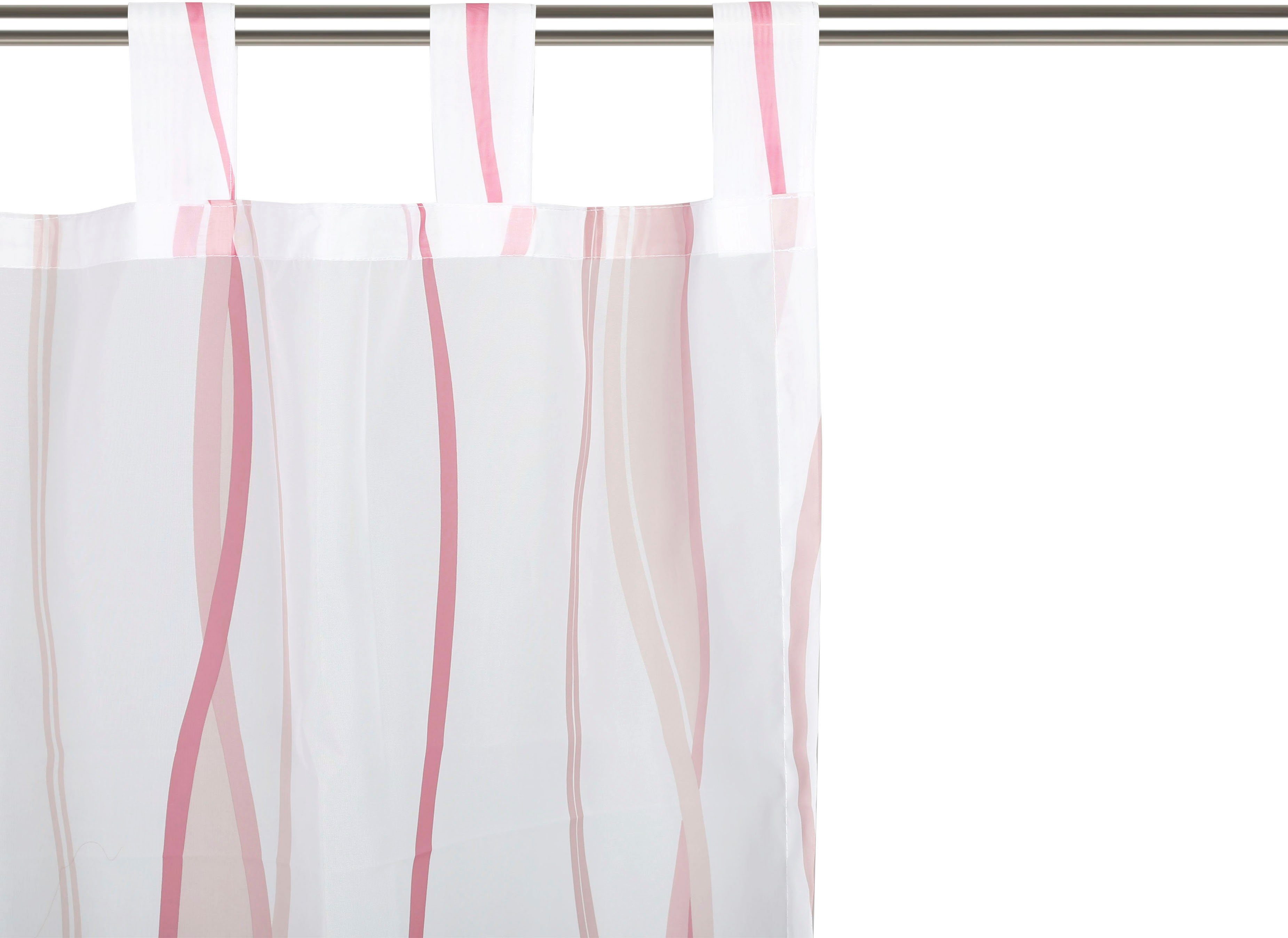 my home Gordijn Dimona set van 2, voile, polyester, golven (2 stuks)