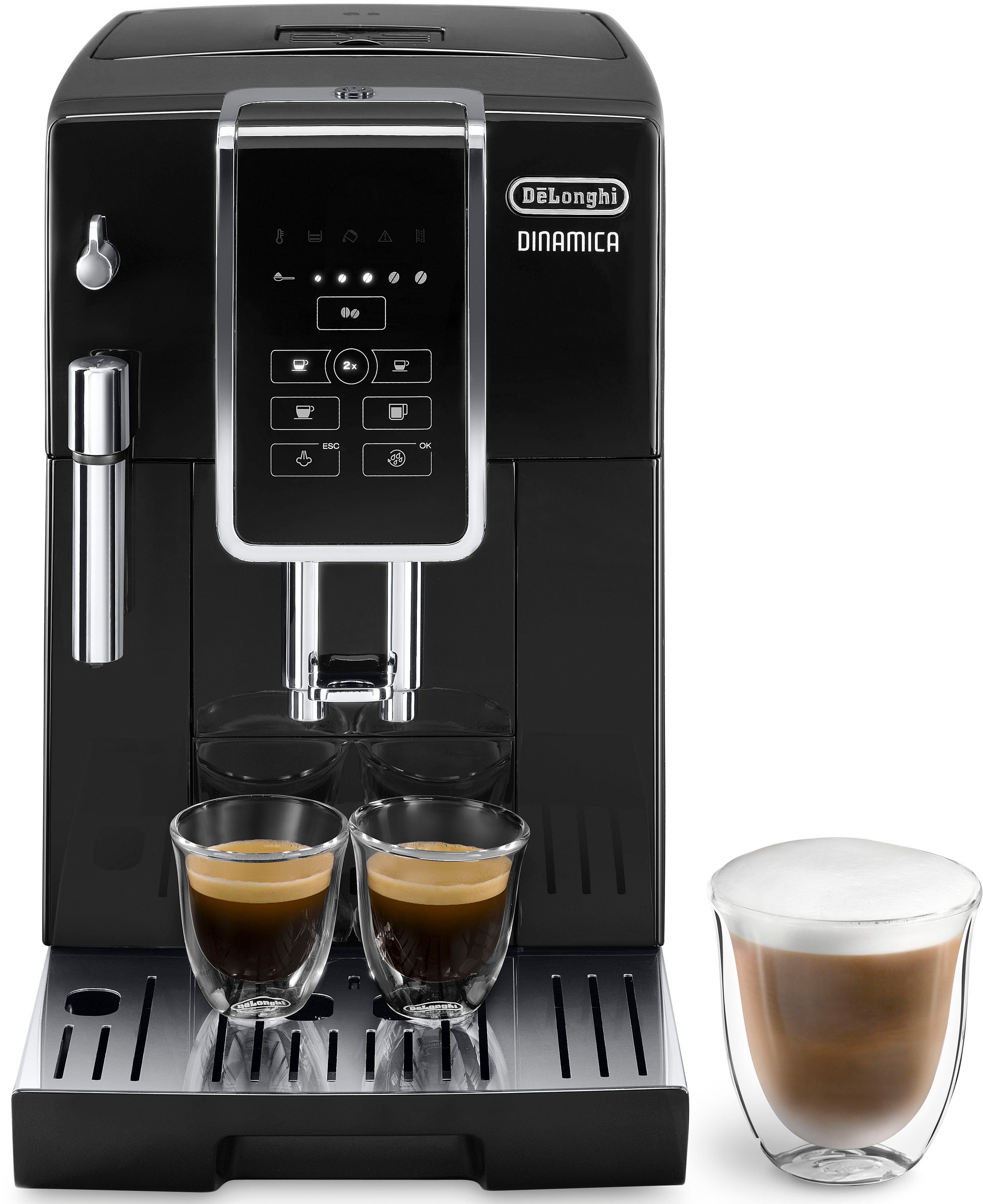 De'Longhi Volautomatisch koffiezetapparaat Dinamica ECAM 358.15.B, Sensor-bedieningspaneel met geïllumineerde snelkeuzetoetsen
